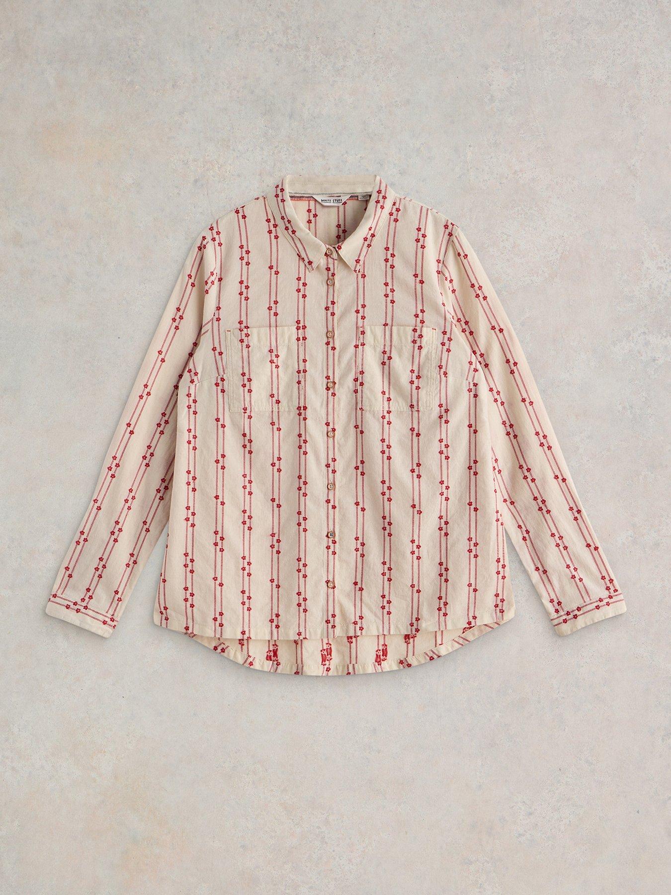  image of white-stuff-sophie-cotton-shirt-red