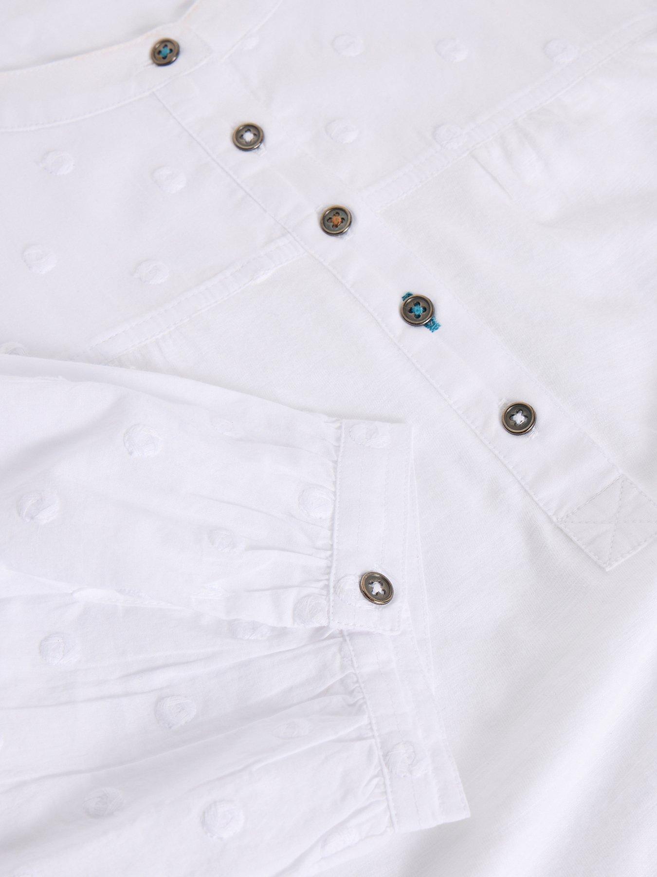  image of white-stuff-elise-dobby-mix-top-ivory