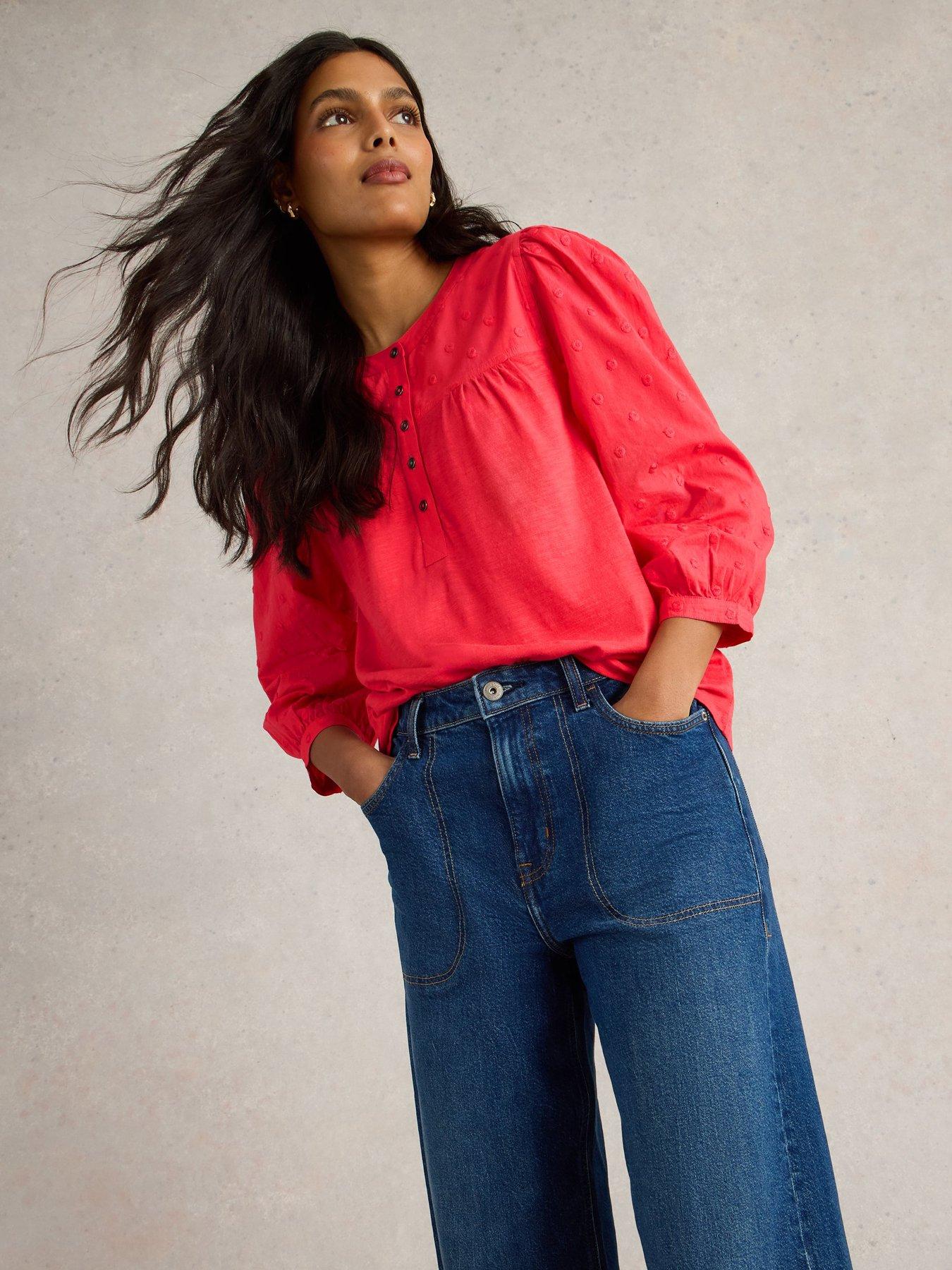 undefined Elise Dobby Mix Top - Pink