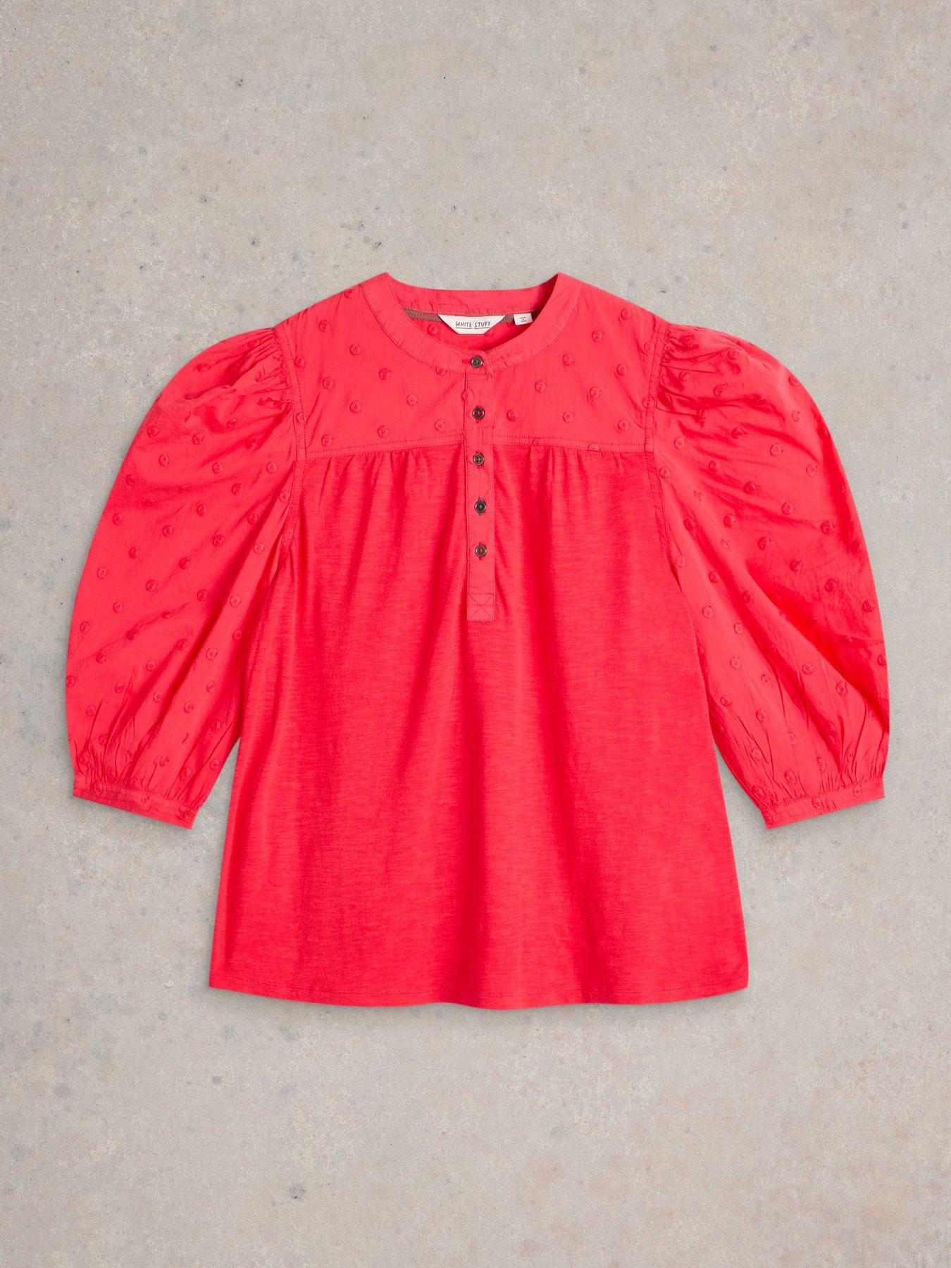 Image 5 of 6 of White Stuff Elise Dobby Mix Top - Pink