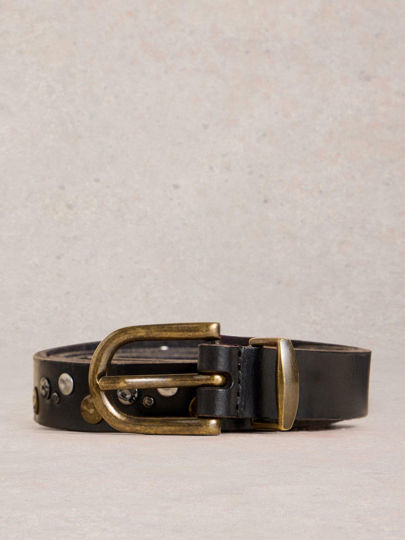 Image 1 of 3 of White Stuff Studded Western Belt - Black