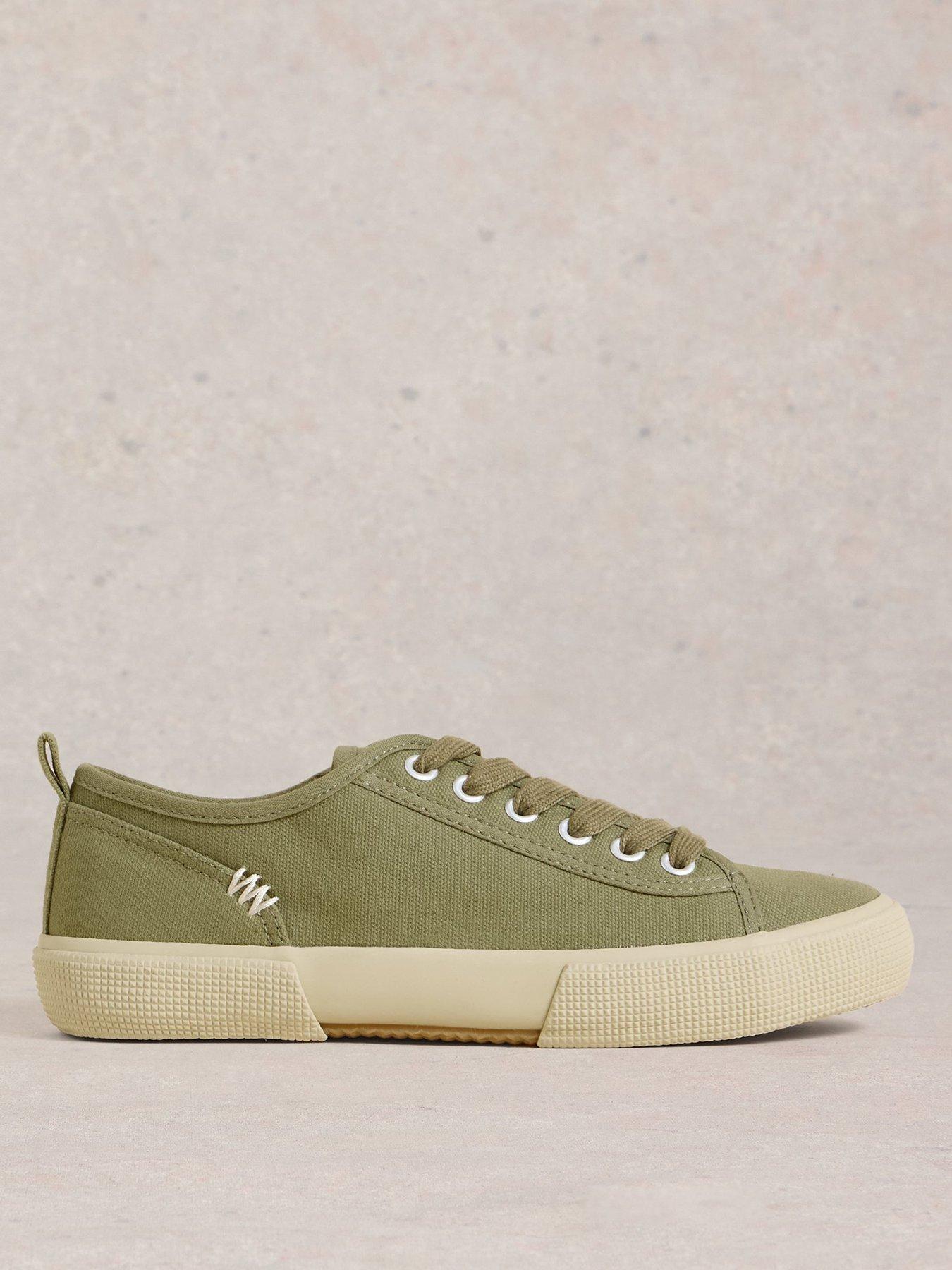 undefined Pippa Canvas Lace Up Trainer - Green