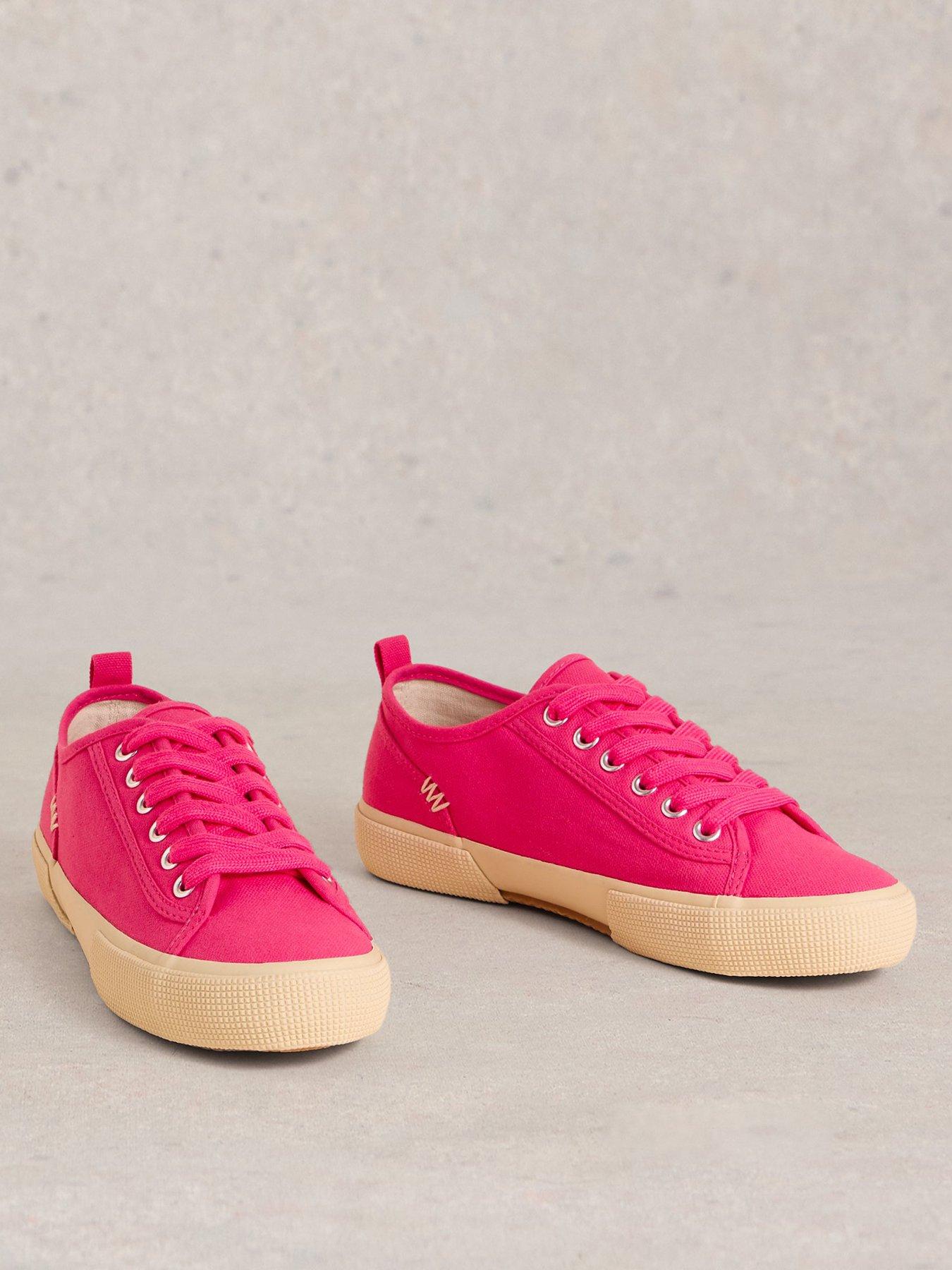  image of white-stuff-pippa-canvas-lace-up-trainer-pink