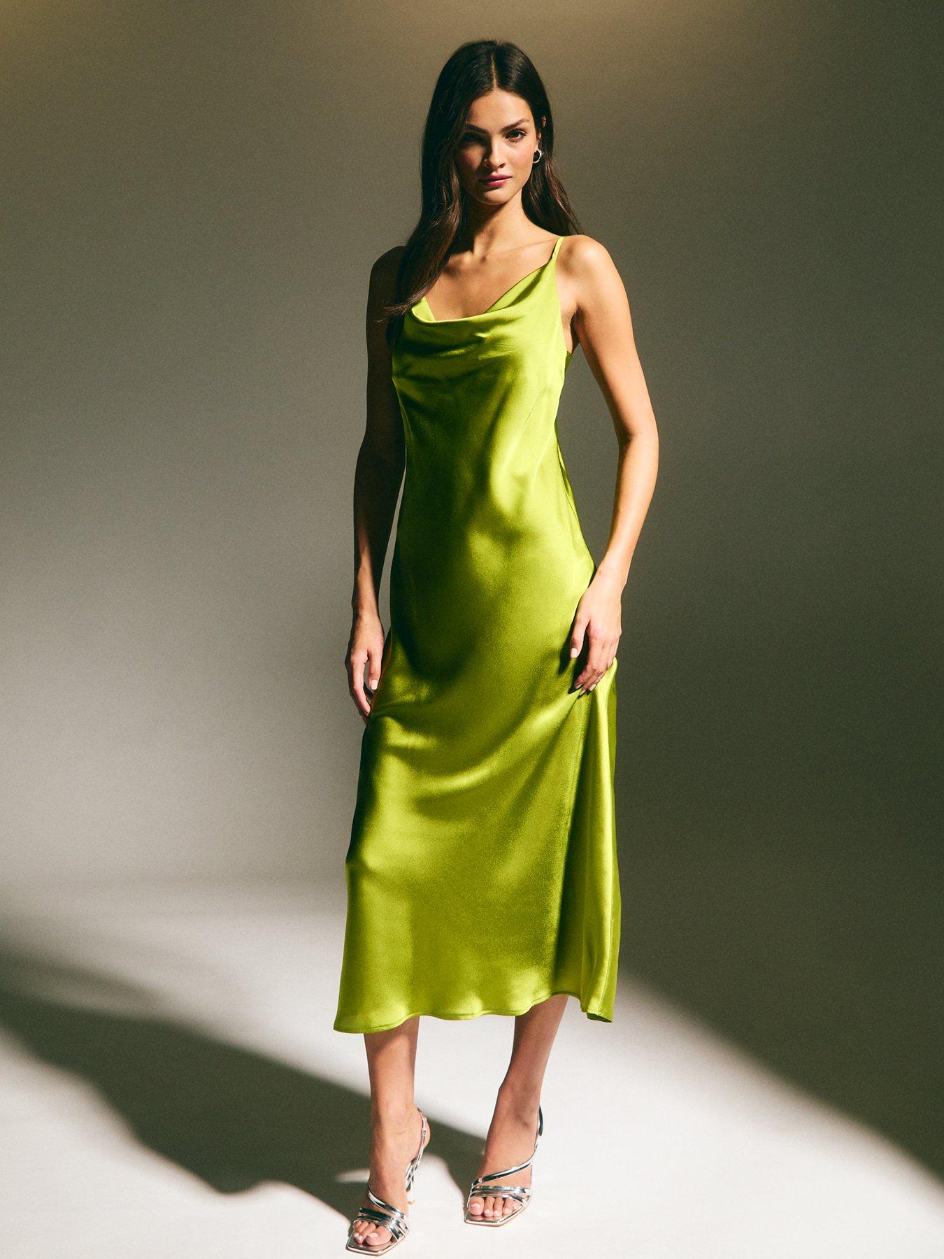 new-look-green-cowl-neck-satin-midi-dress