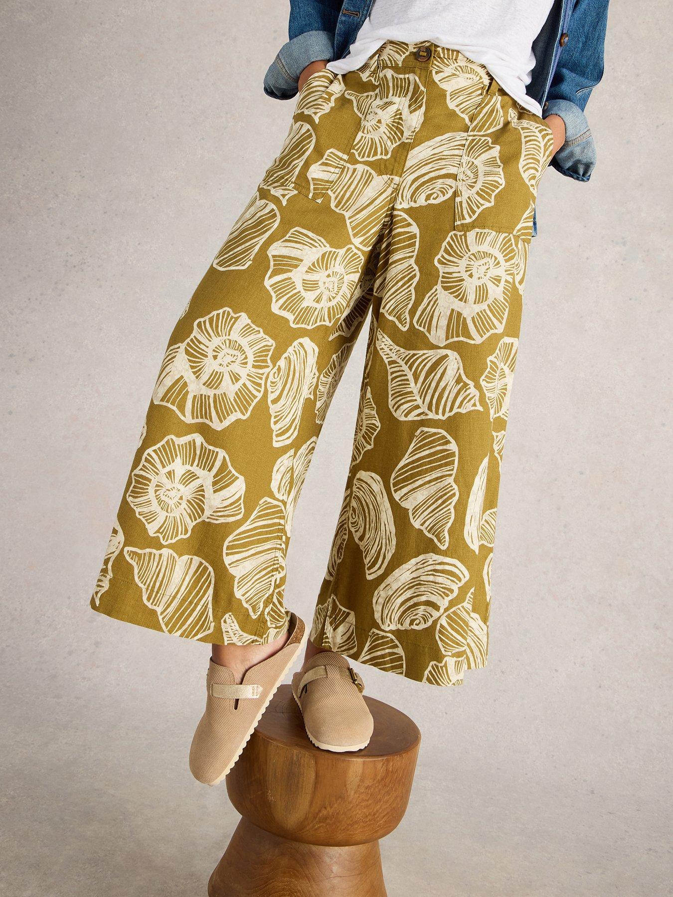 undefined Roxy Linen Blend Culotte - Green