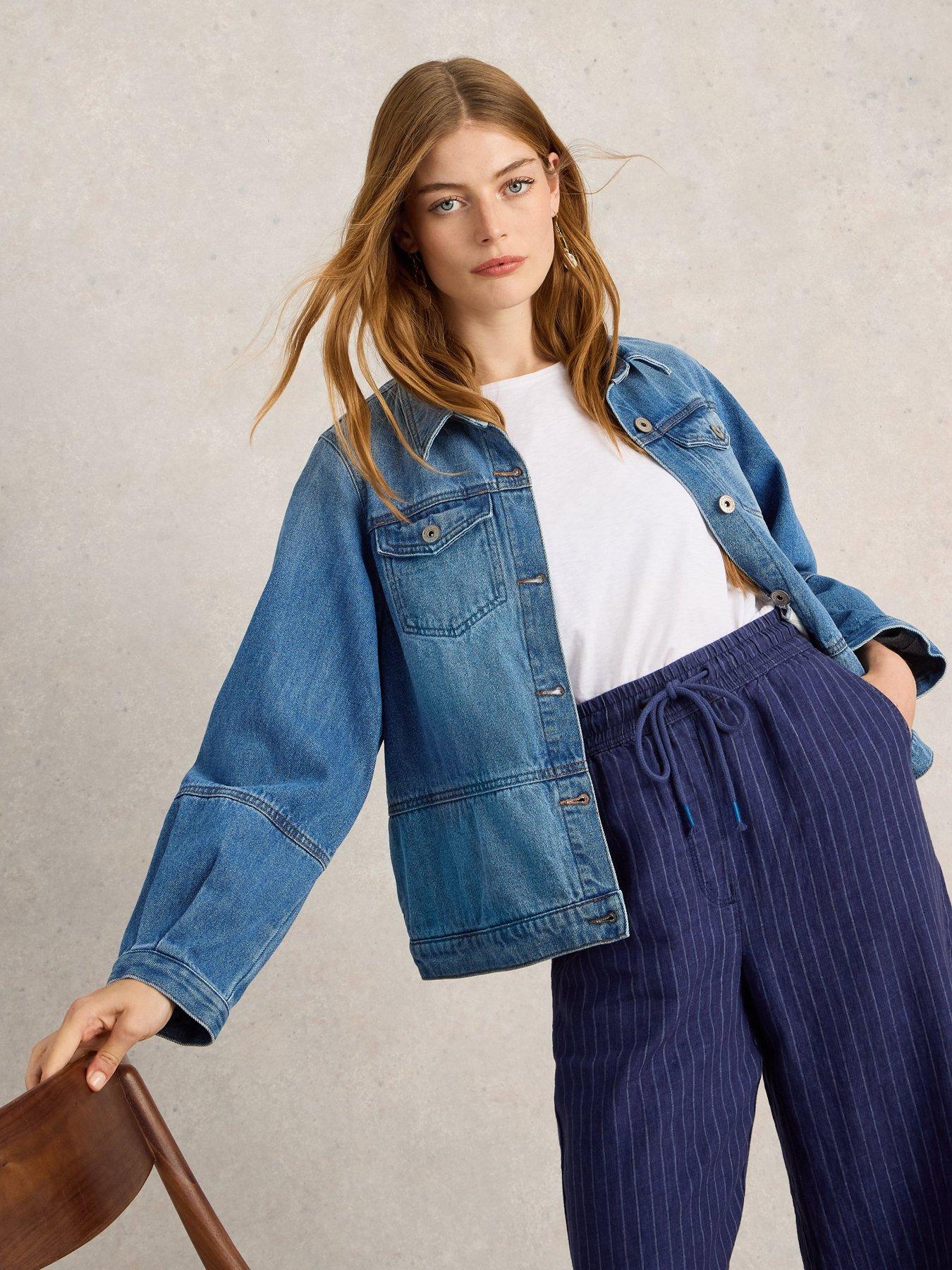 Image 1 of 6 of White Stuff Camille Denim Jacket - Blue