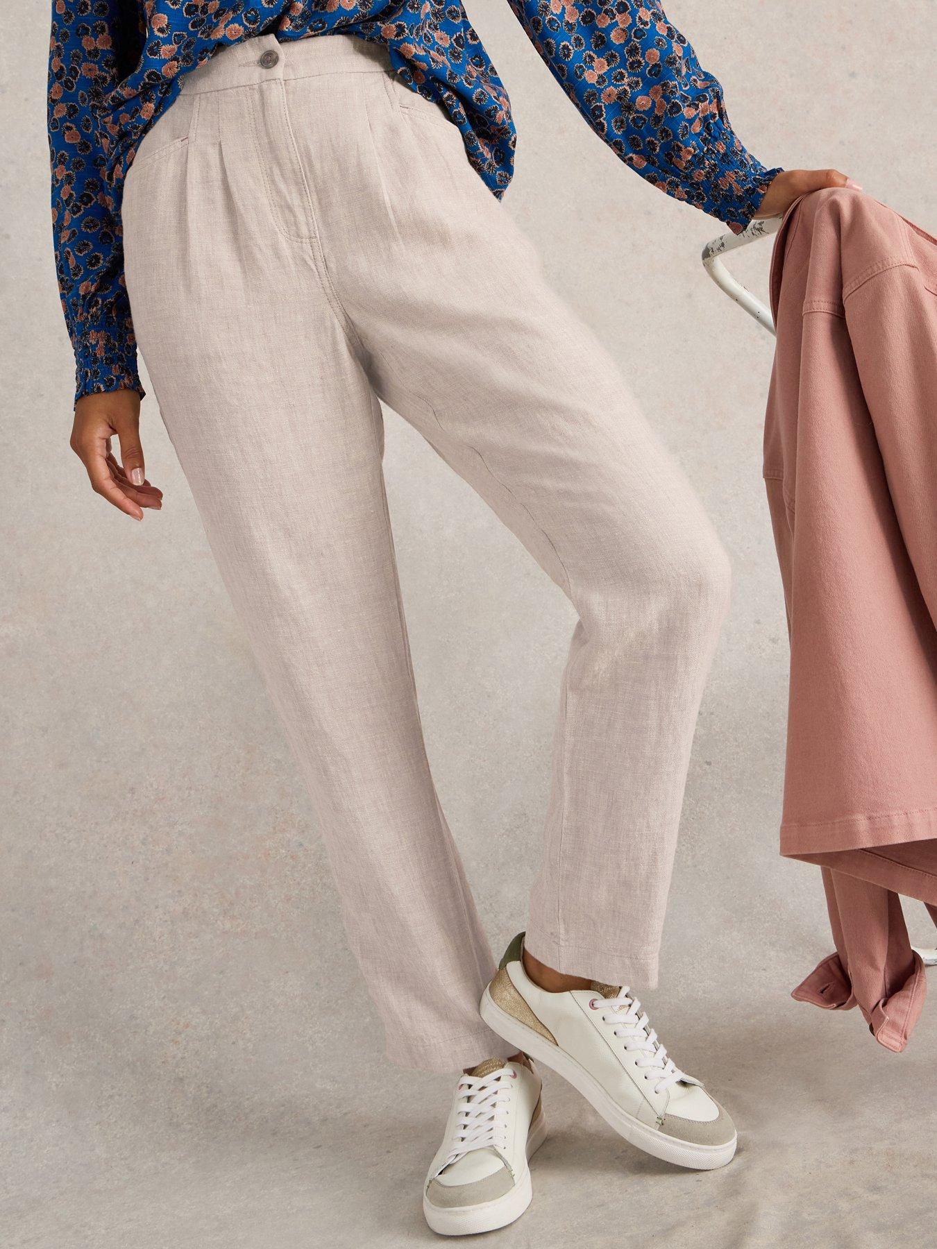 undefined Rowena Linen Trousers - Beige