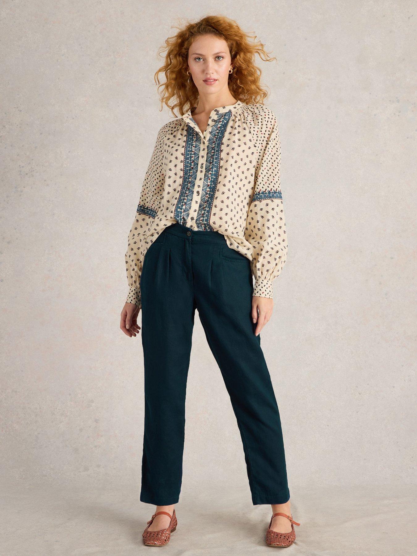  image of white-stuff-rowena-linen-trousers-navy