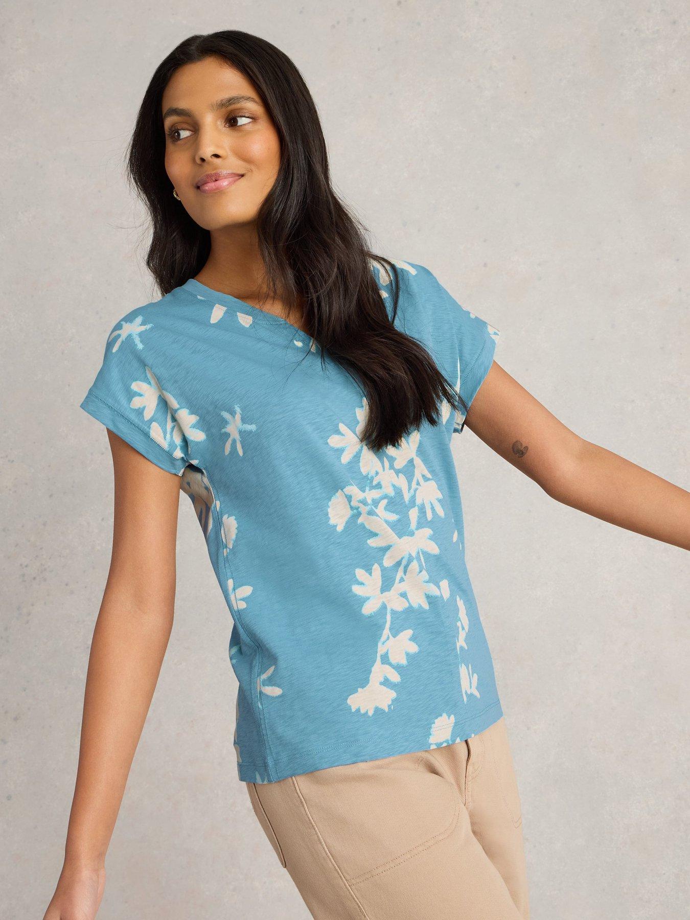 undefined Nelly Notch Neck Tee - Blue