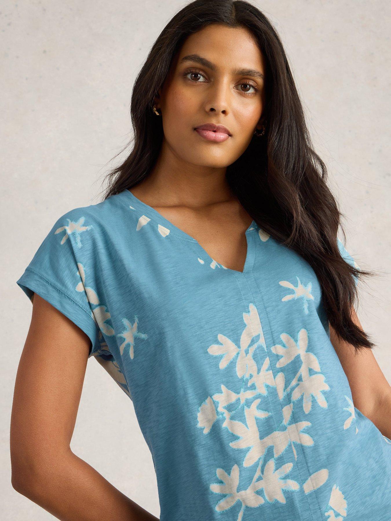  image of white-stuff-nelly-notch-neck-tee-blue
