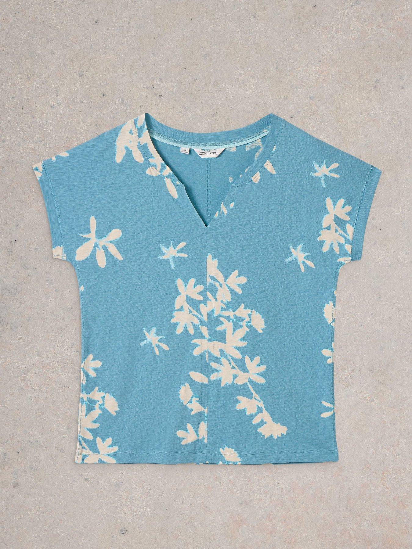  image of white-stuff-nelly-notch-neck-tee-blue
