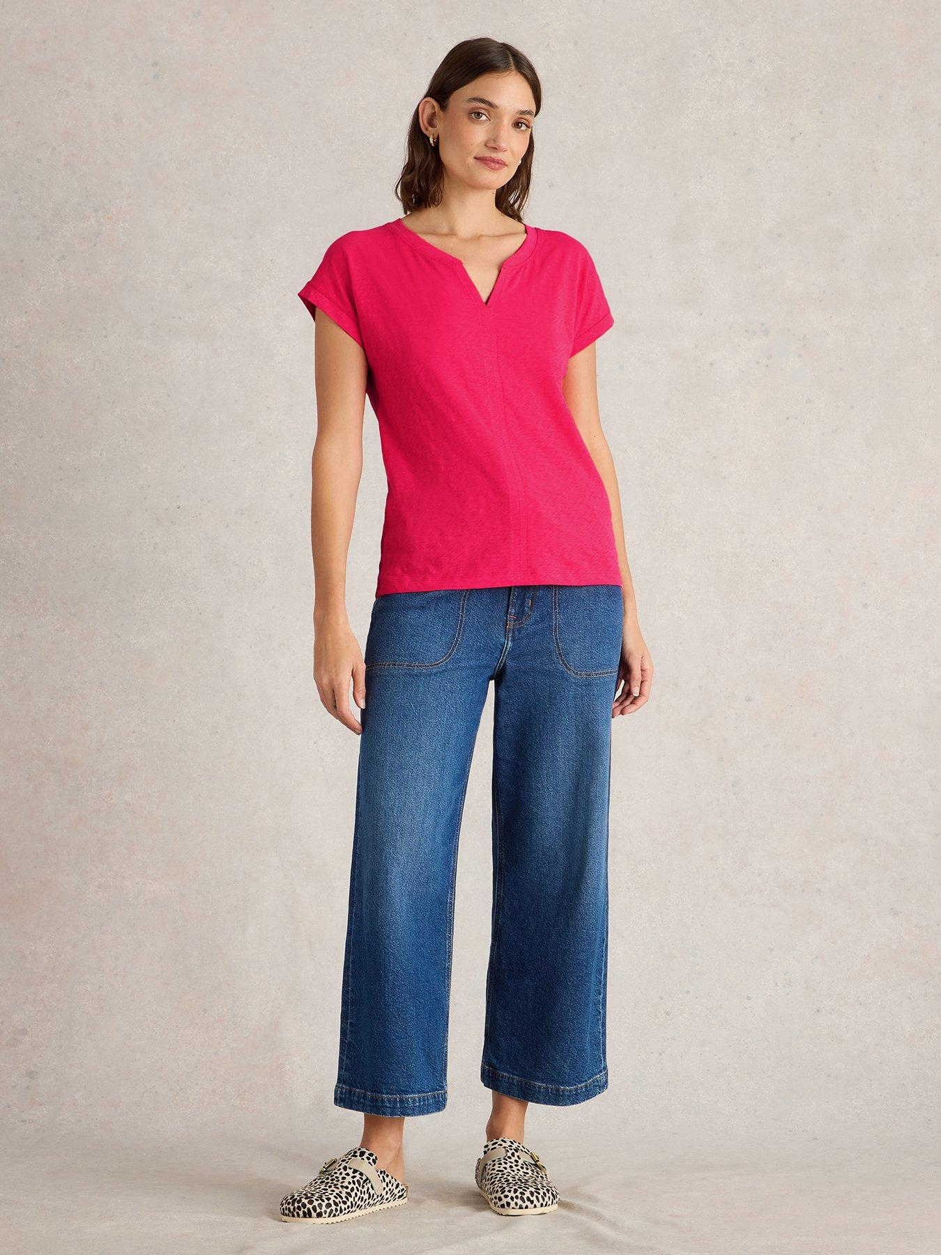  image of white-stuff-nelly-notch-neck-tee-pink
