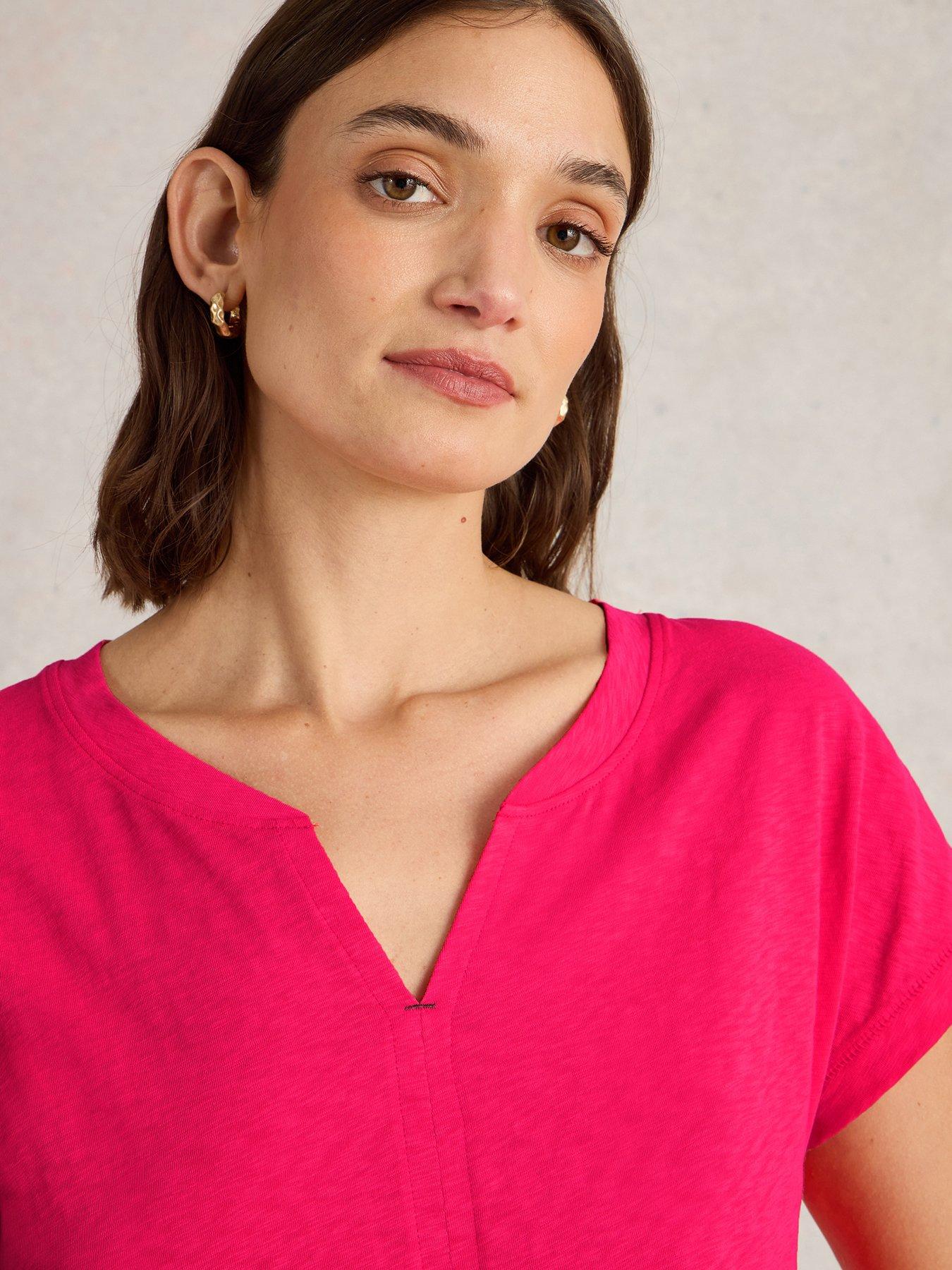  image of white-stuff-nelly-notch-neck-tee-pink