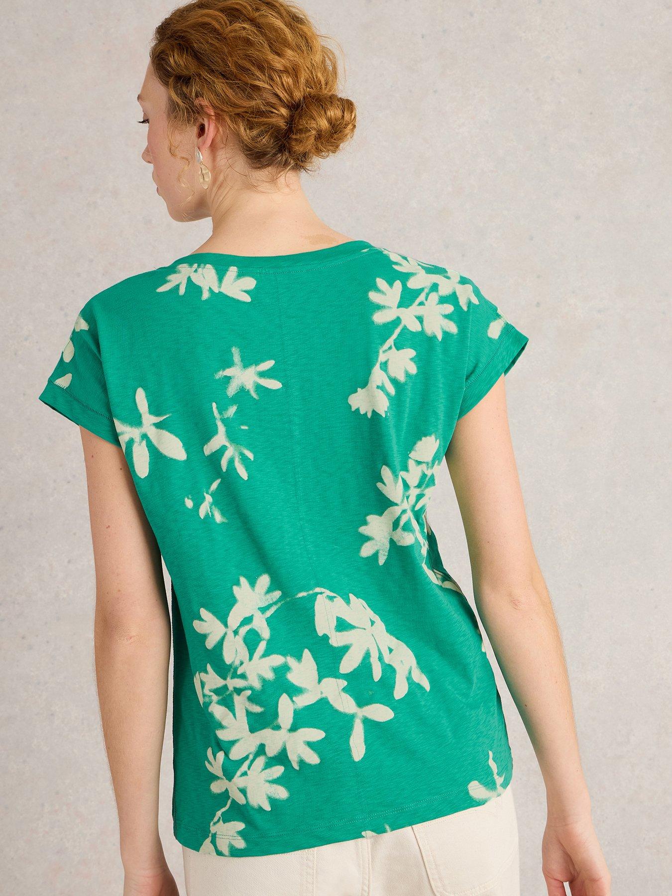 Image 2 of 6 of White Stuff Nelly Notch Neck Tee - Green