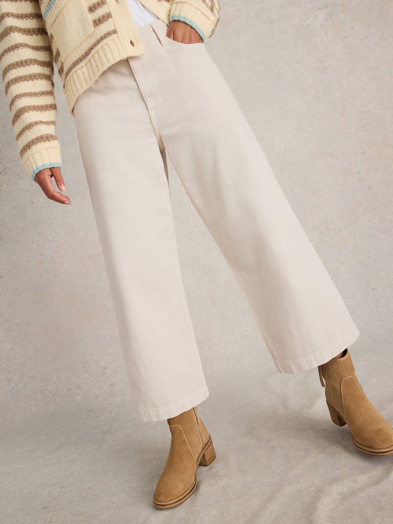 undefined Tia Wide Leg Crop Jean - White