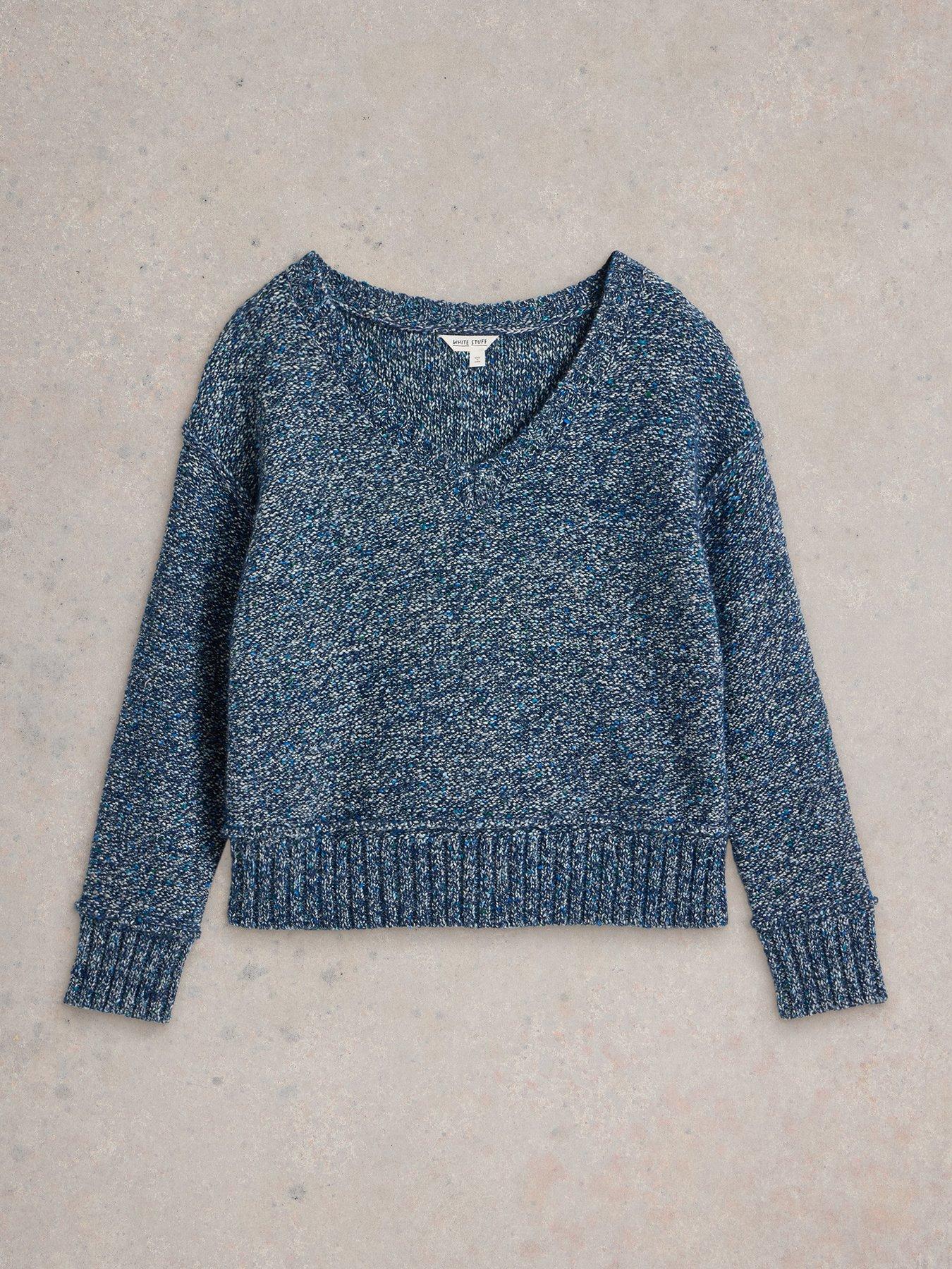  image of white-stuff-tammy-texture-v-neck-navy