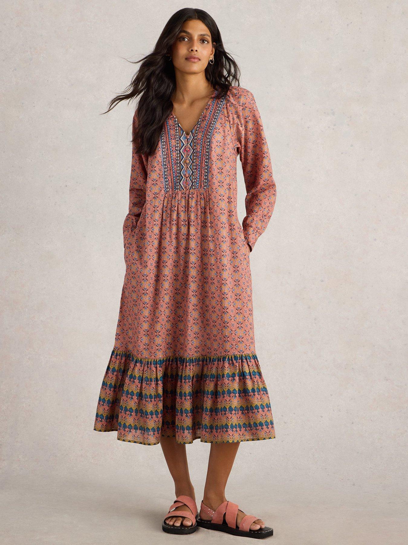 undefined Abigail Embroidered Dress - Pink