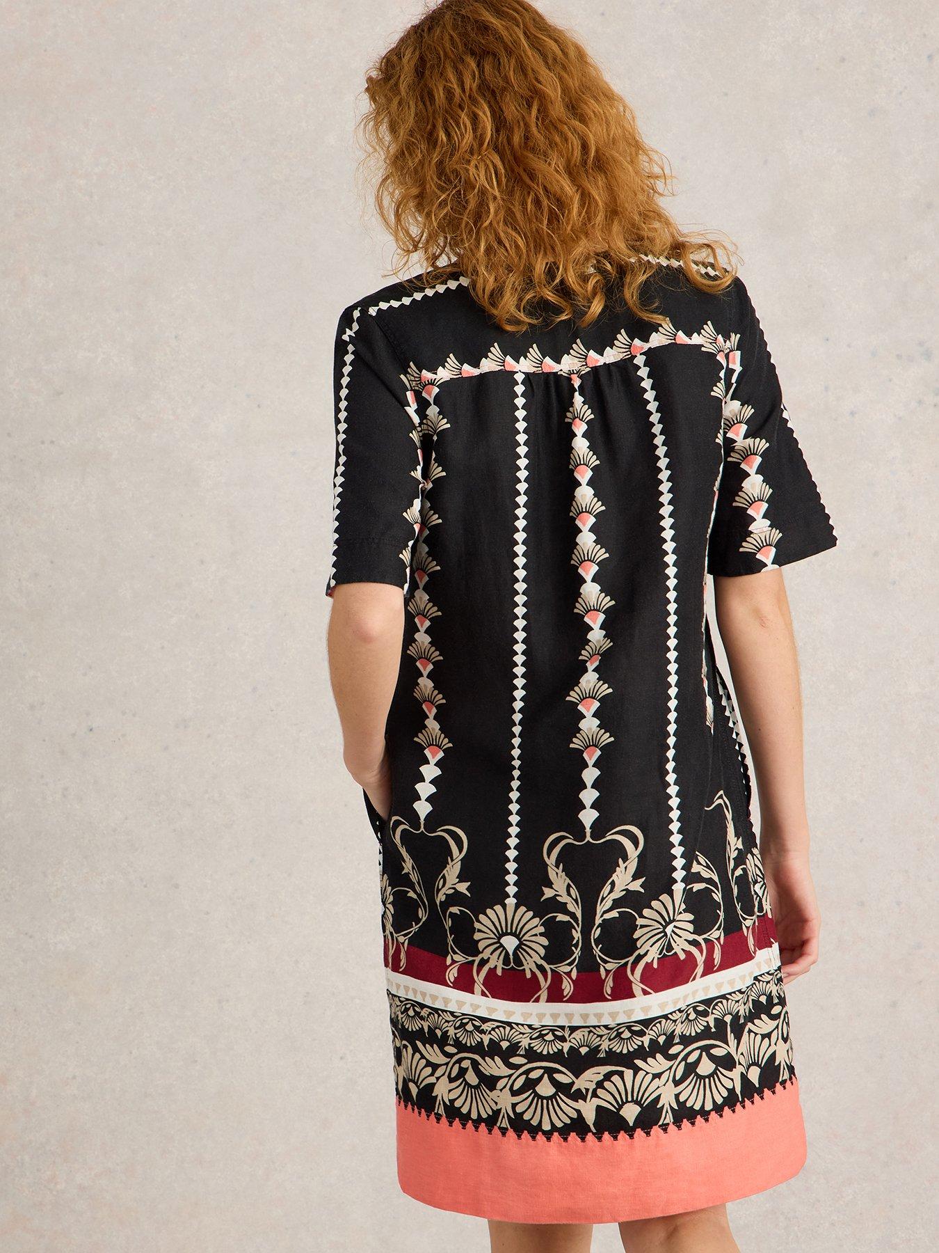 image of white-stuff-june-linen-dress-black