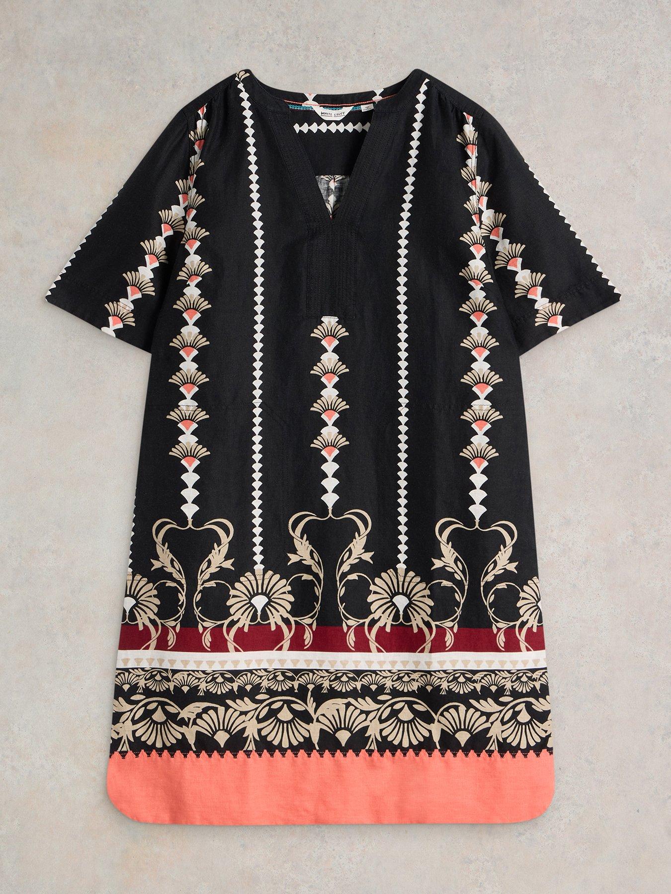  image of white-stuff-june-linen-dress-black