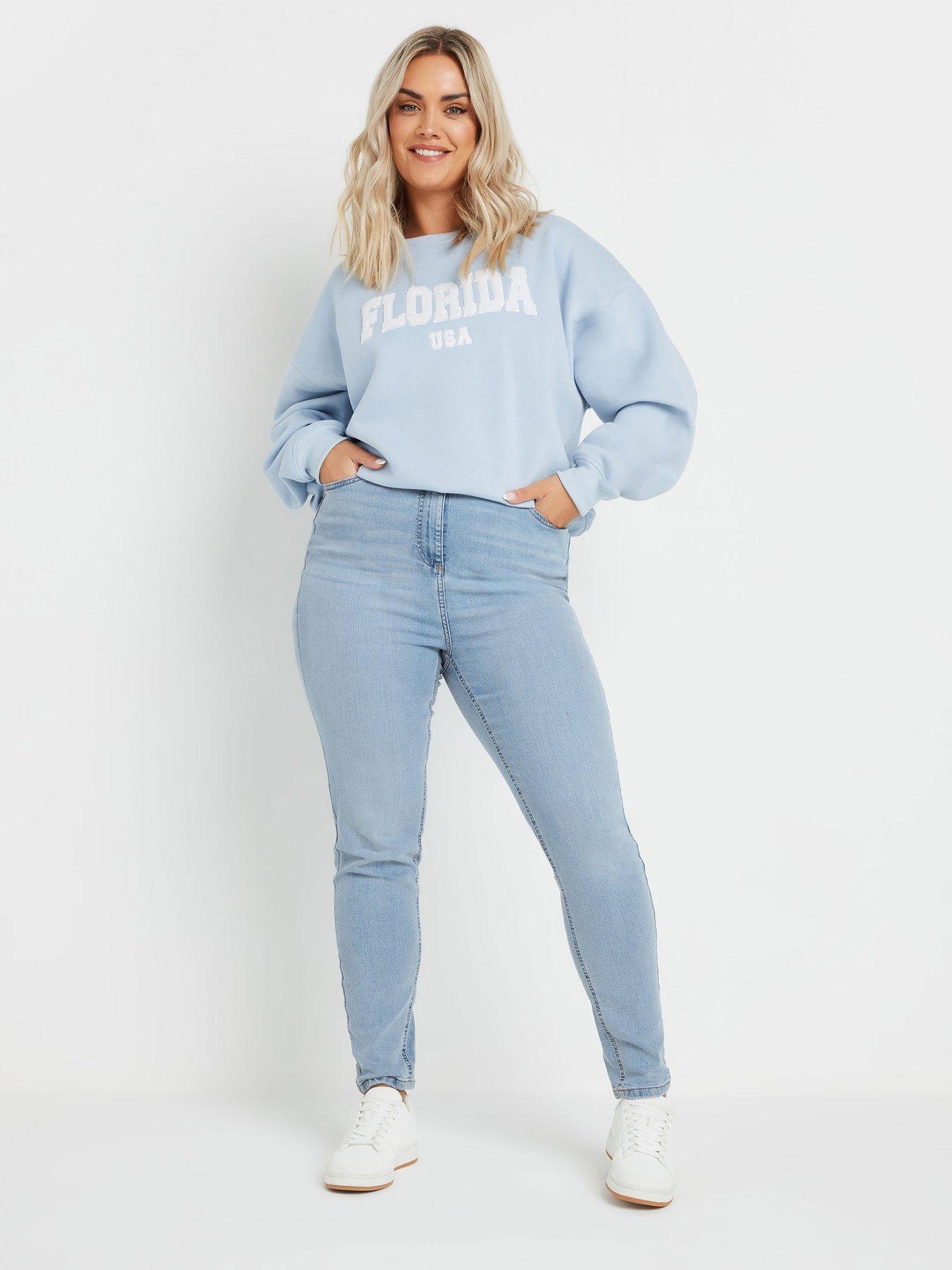 Image 3 of 4 of Yours Curve Ava Bleach Jean 32" - Blue