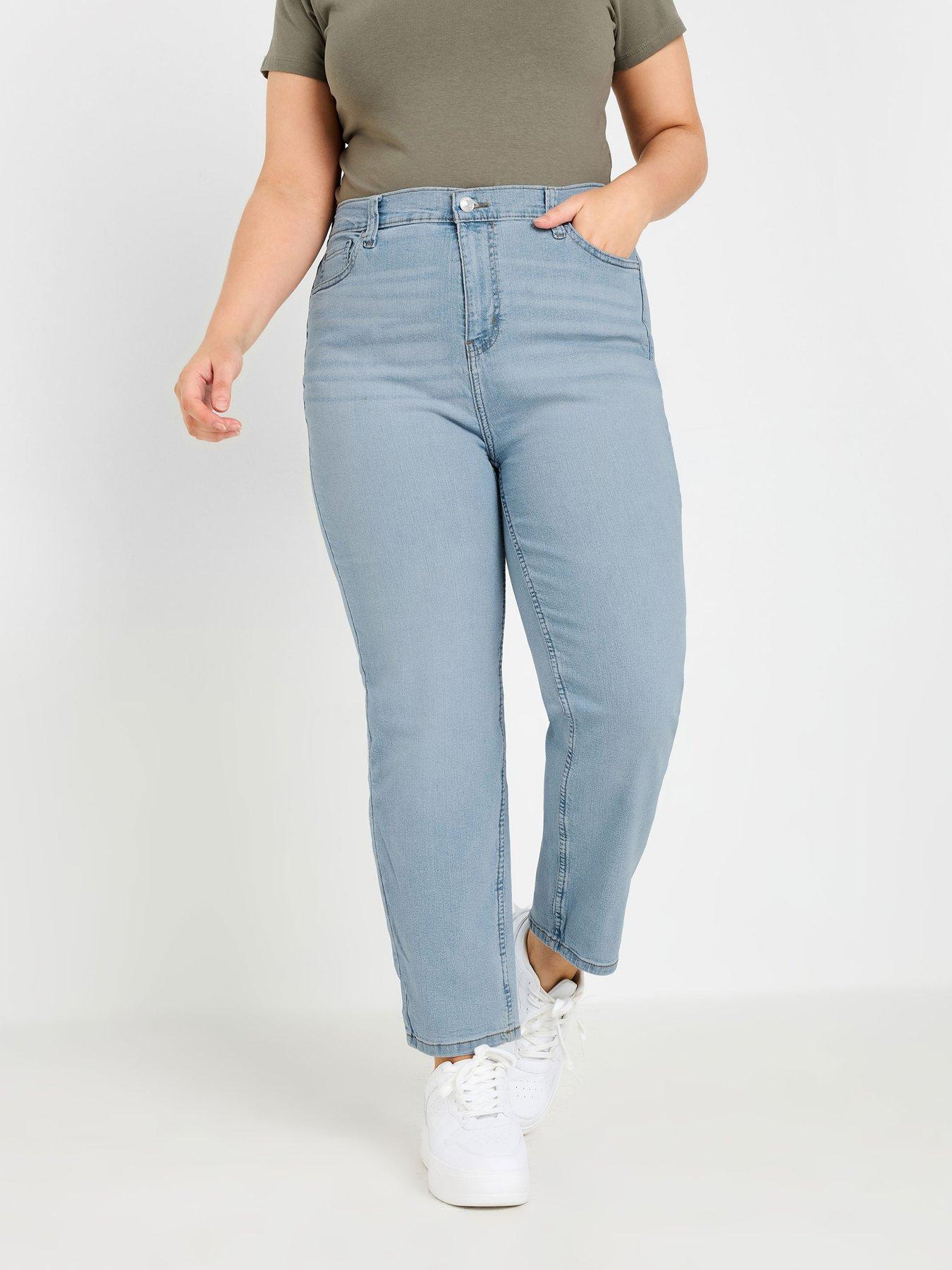  image of yours-curve-ruby-straight-leg-bleach-28-jeansnbsp--blue