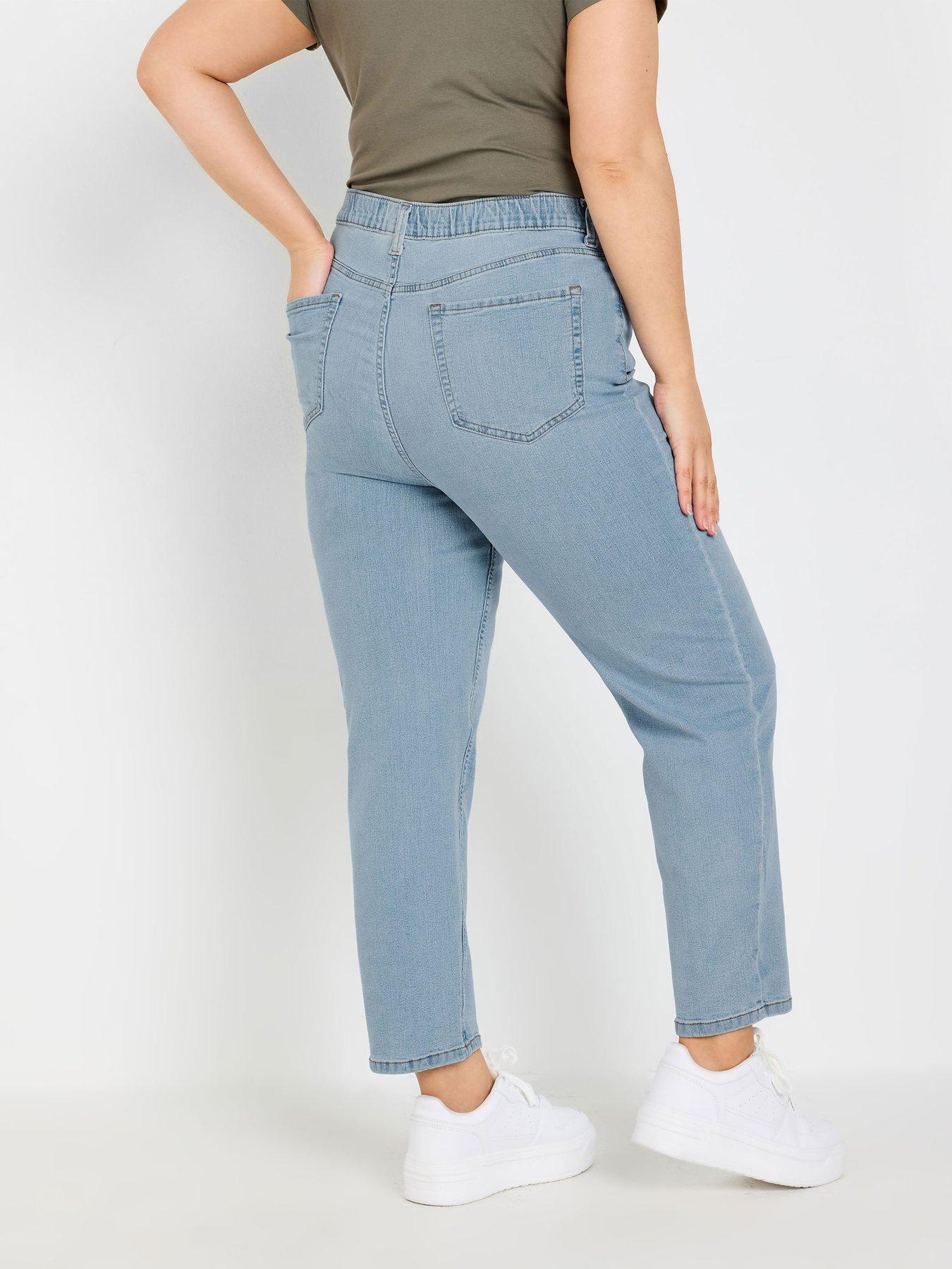  image of yours-curve-ruby-straight-leg-bleach-28-jeansnbsp--blue