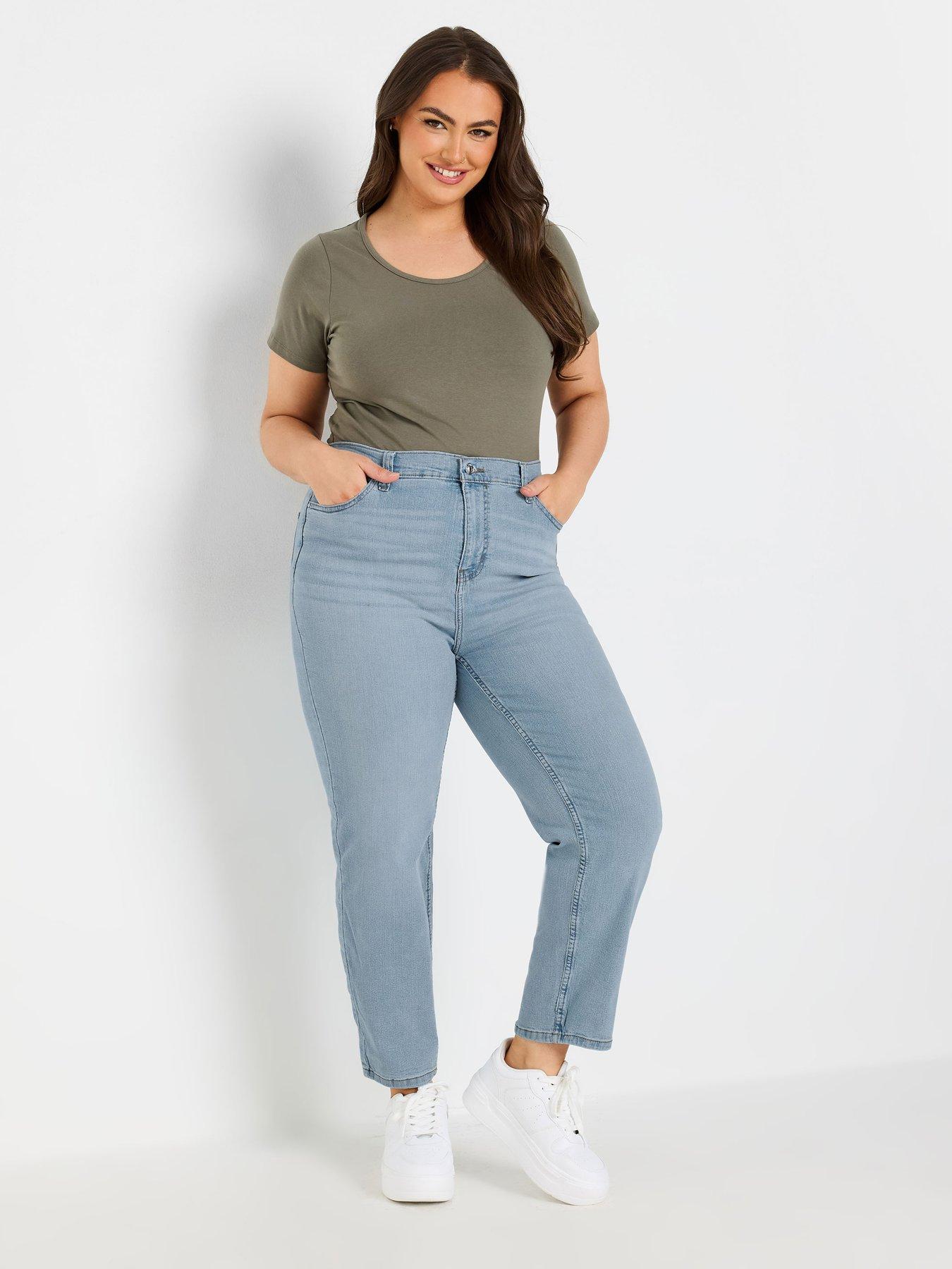  image of yours-curve-ruby-straight-leg-bleach-28-jeansnbsp--blue