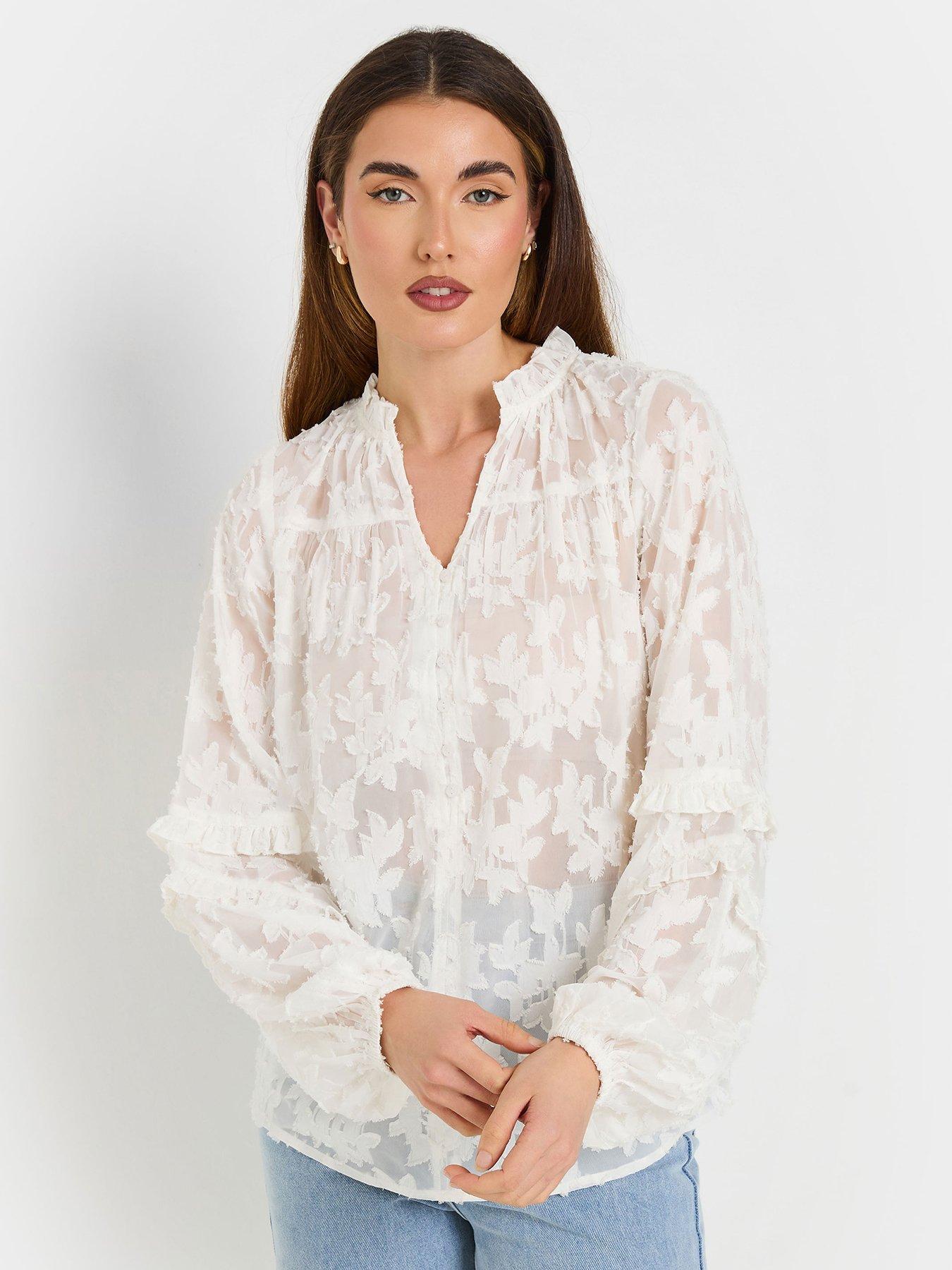  image of long-tall-sally-tall-floral-jacquard-blouse