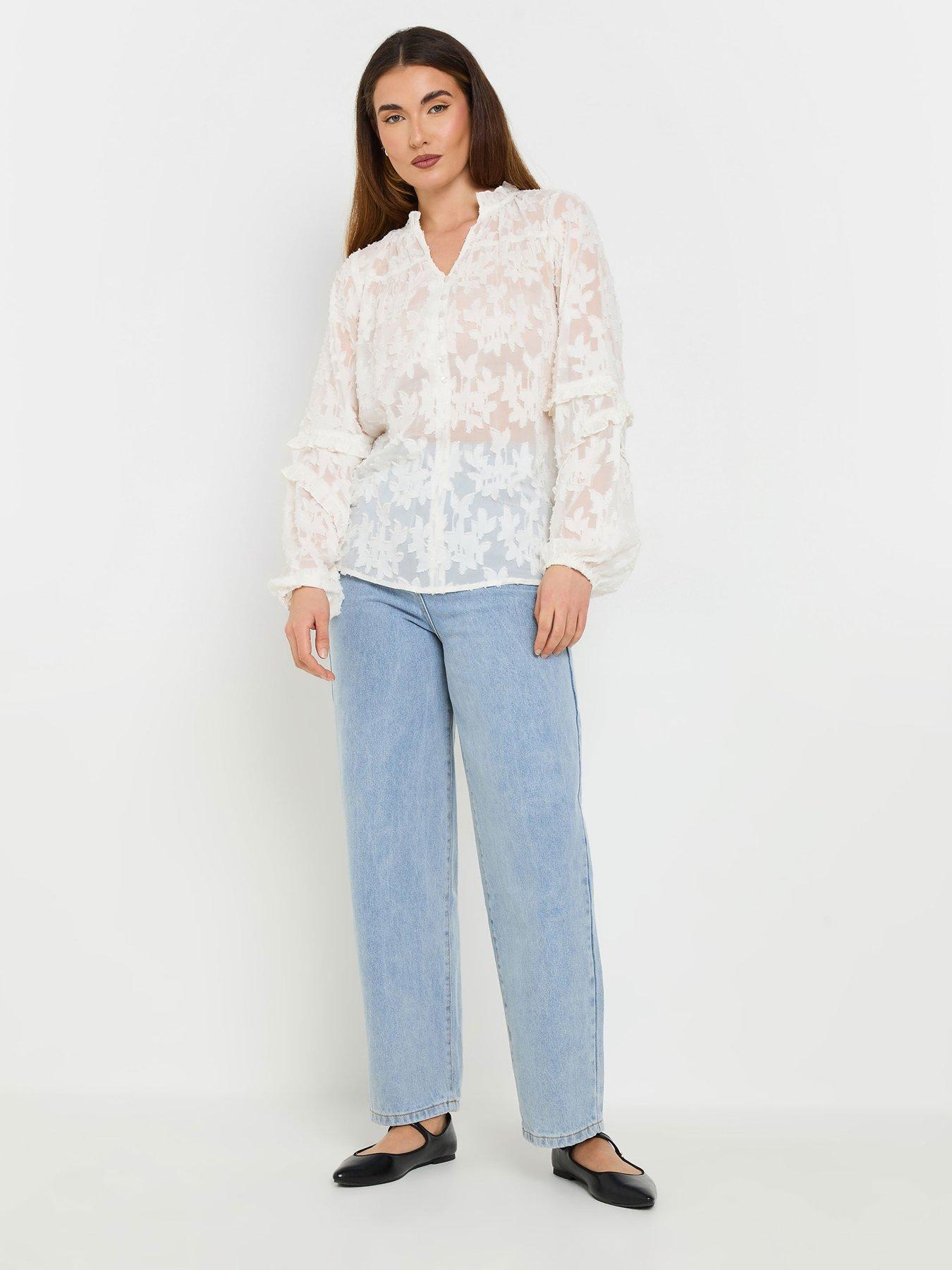  image of long-tall-sally-tall-floral-jacquard-blouse