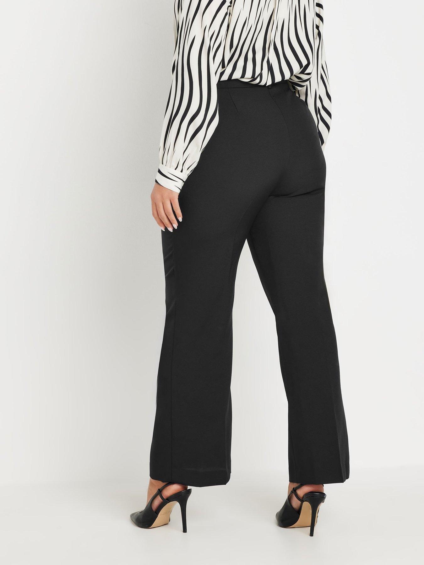 Image 2 of 4 of Yours Curve Bootcut Trousers - Black