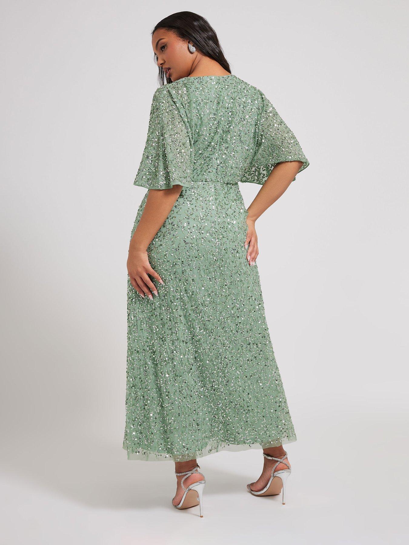  image of yours-curve-luxe-v-neck-dress-green