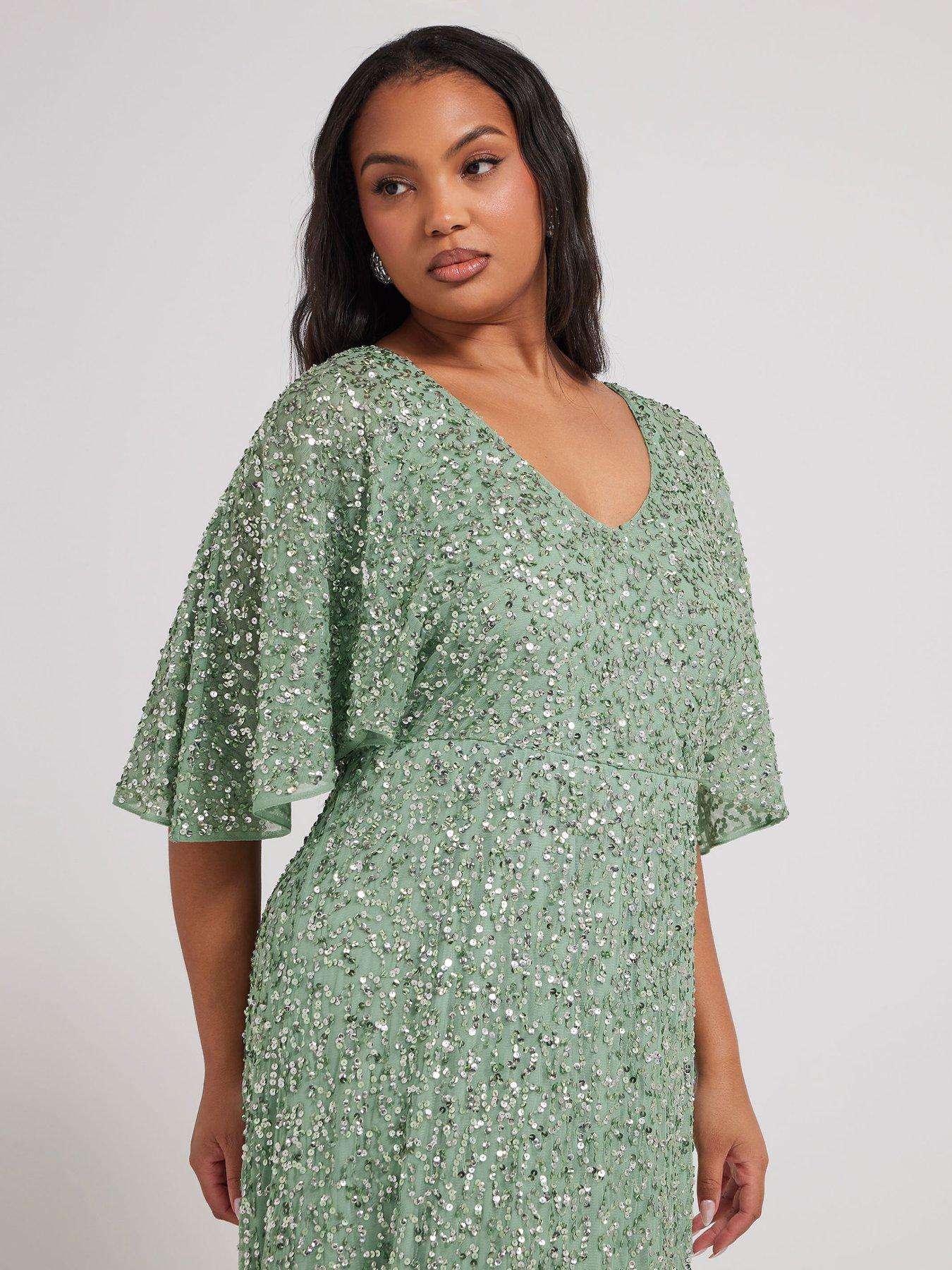  image of yours-curve-luxe-v-neck-dress-green