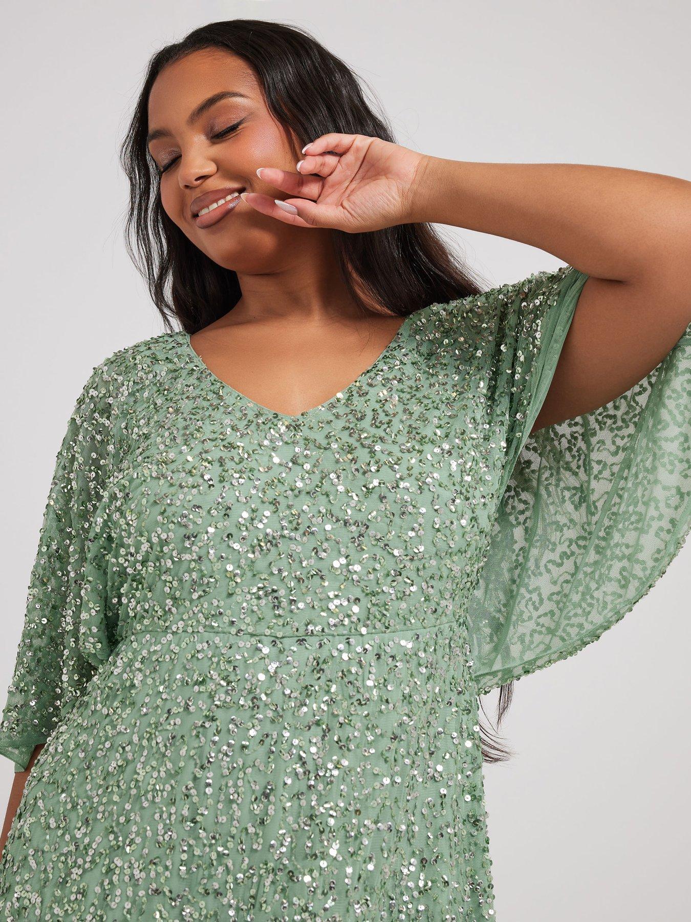  image of yours-curve-luxe-v-neck-dress-green