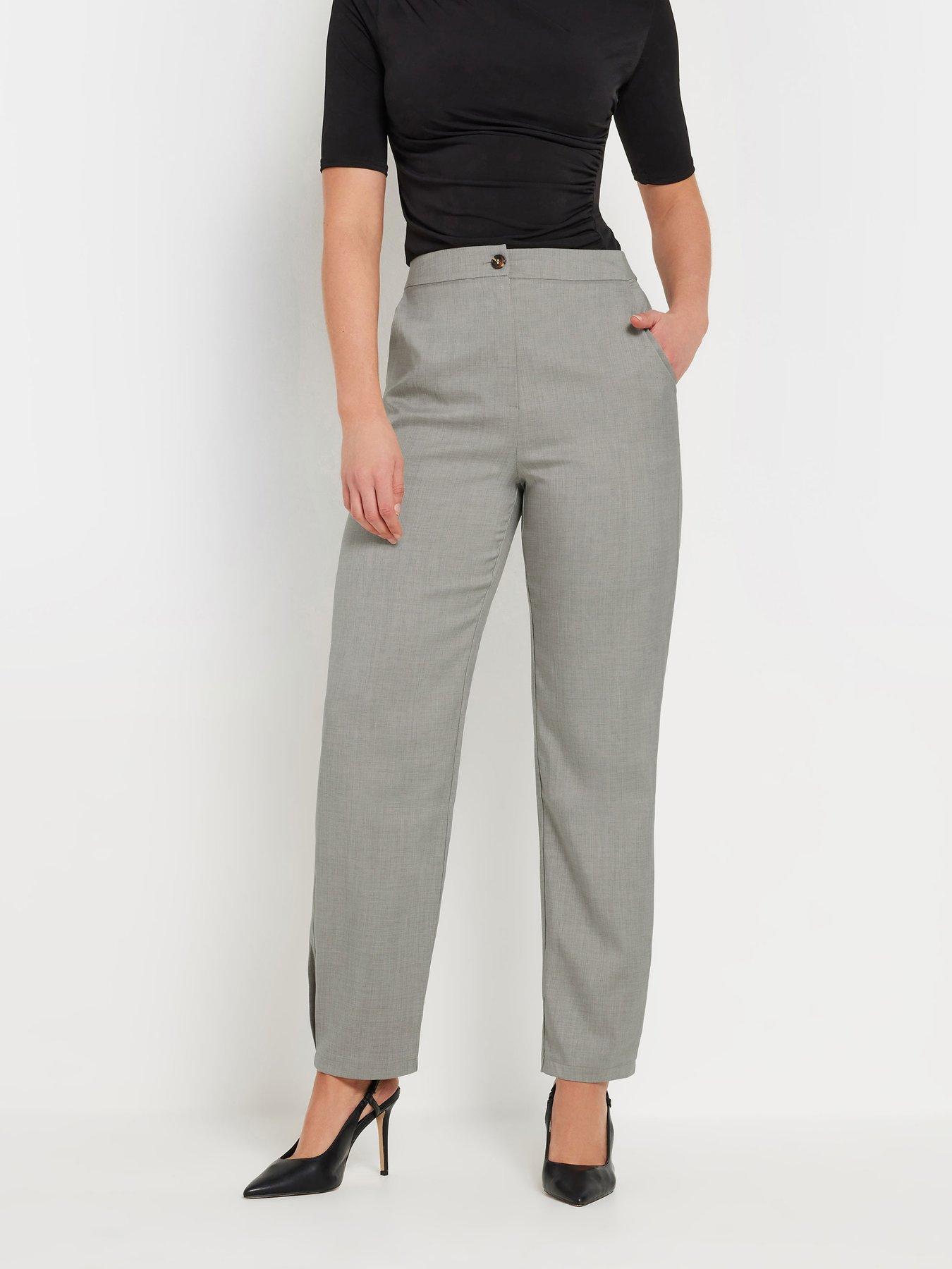 undefined Pleat Barrel Trouser 34" - Grey