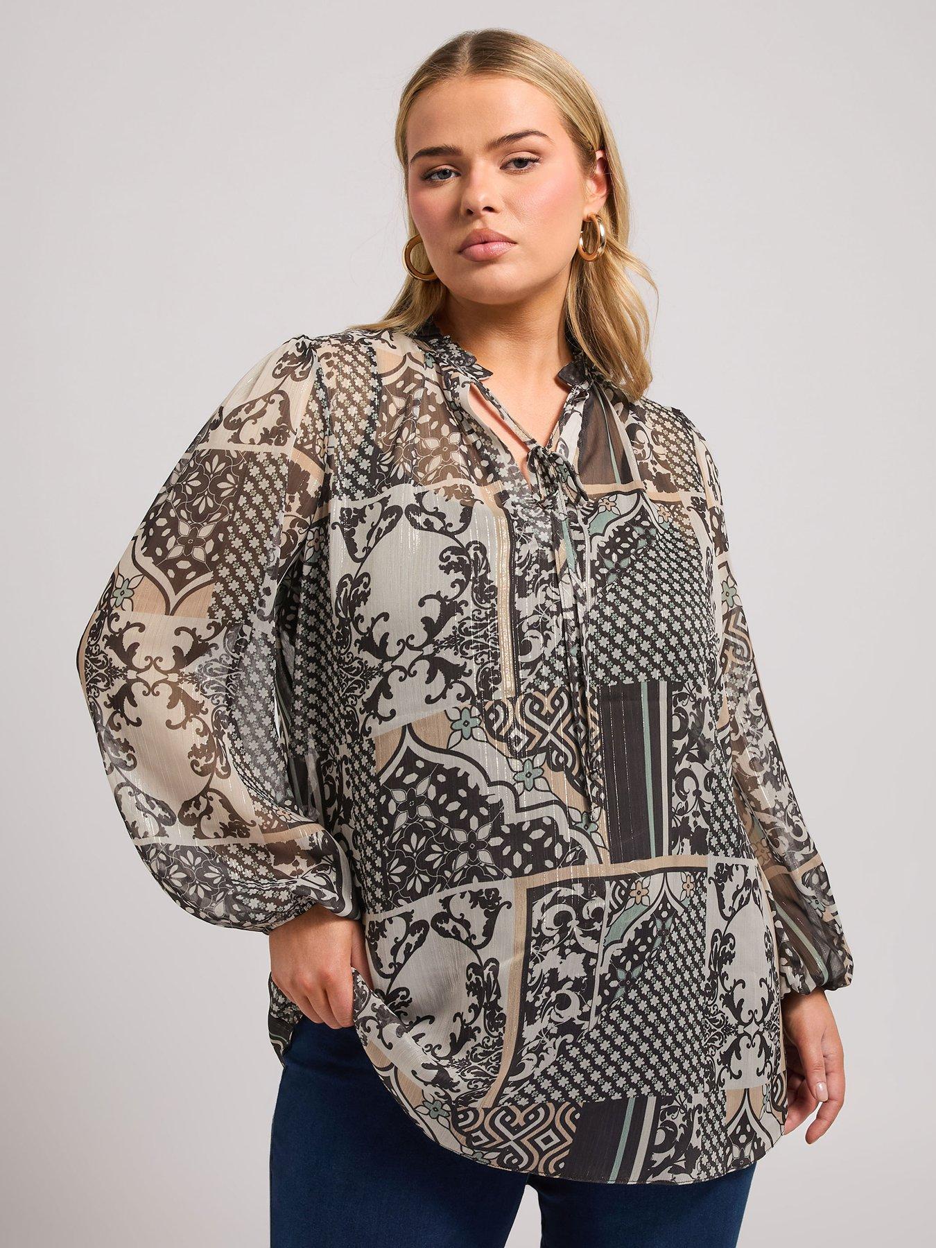 yours-curve-scarf-print-metallic-blouse-ivory