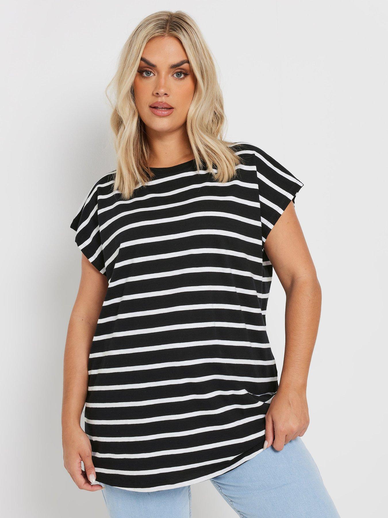 undefined Curve Grown On Sleeve Stripe T-Shirt - Black