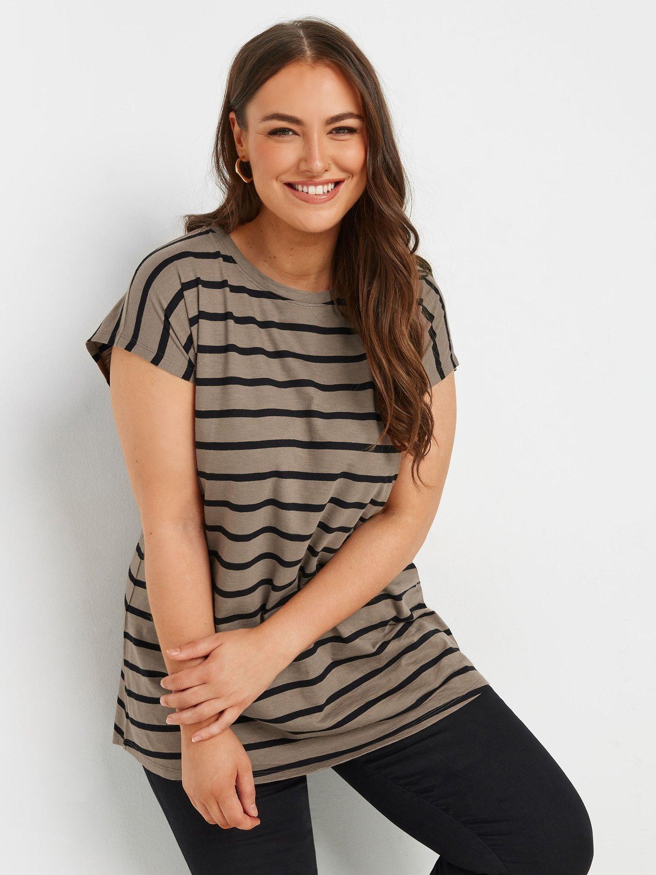 undefined Curve Grown On Sleeve Stripe T-shirt - Brown