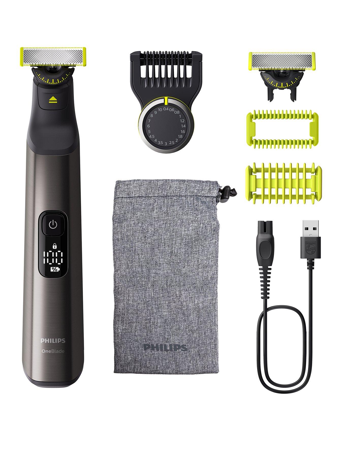 Philips OneBlade Pro 360 for Face  &  Body with 20-in-1 Adjustable Comb, Travel Pouch  &  extra 360 blade - Trim, Edge, Shave, QP6552/30