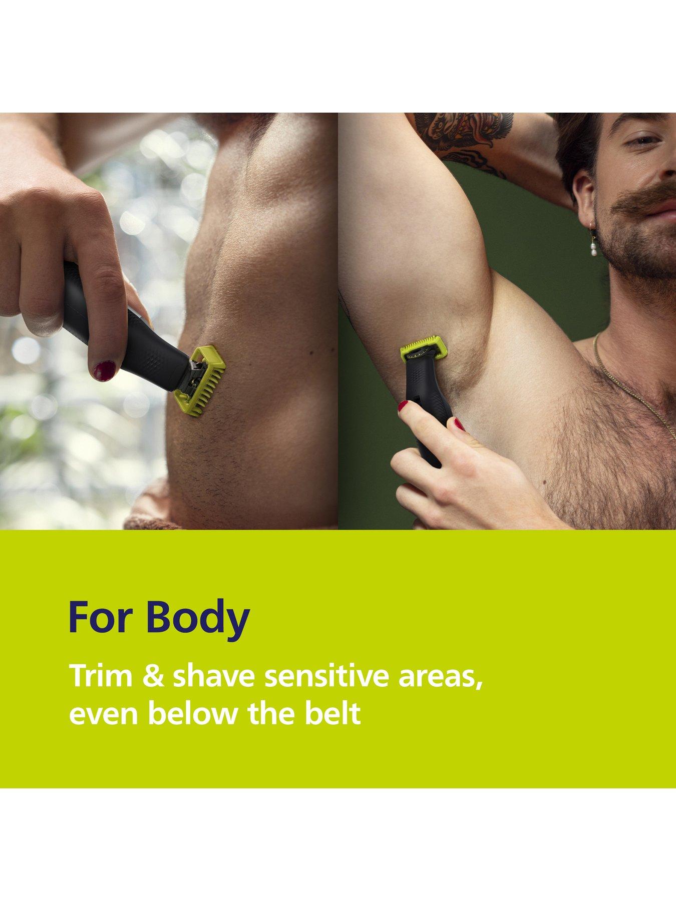 Image 3 of 6 of Philips OneBlade Pro 360 for Face &amp; Body with 20-in-1 Adjustable Comb, Travel Pouch &amp; extra 360 blade - Trim, Edge, Shave, QP6552/30