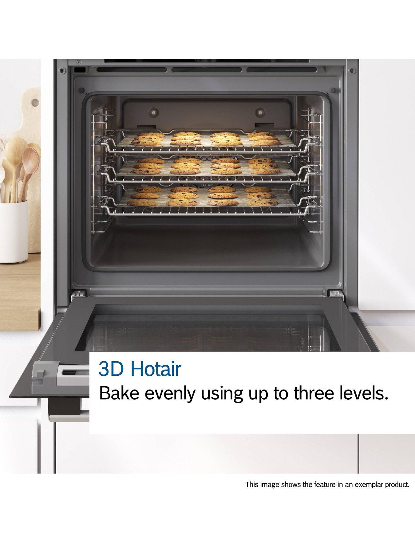  image of bosch-series-2-hhf113ba0b-built-in-electric-single-oven-black-a-rated-hotair-oven-with-4-functions
