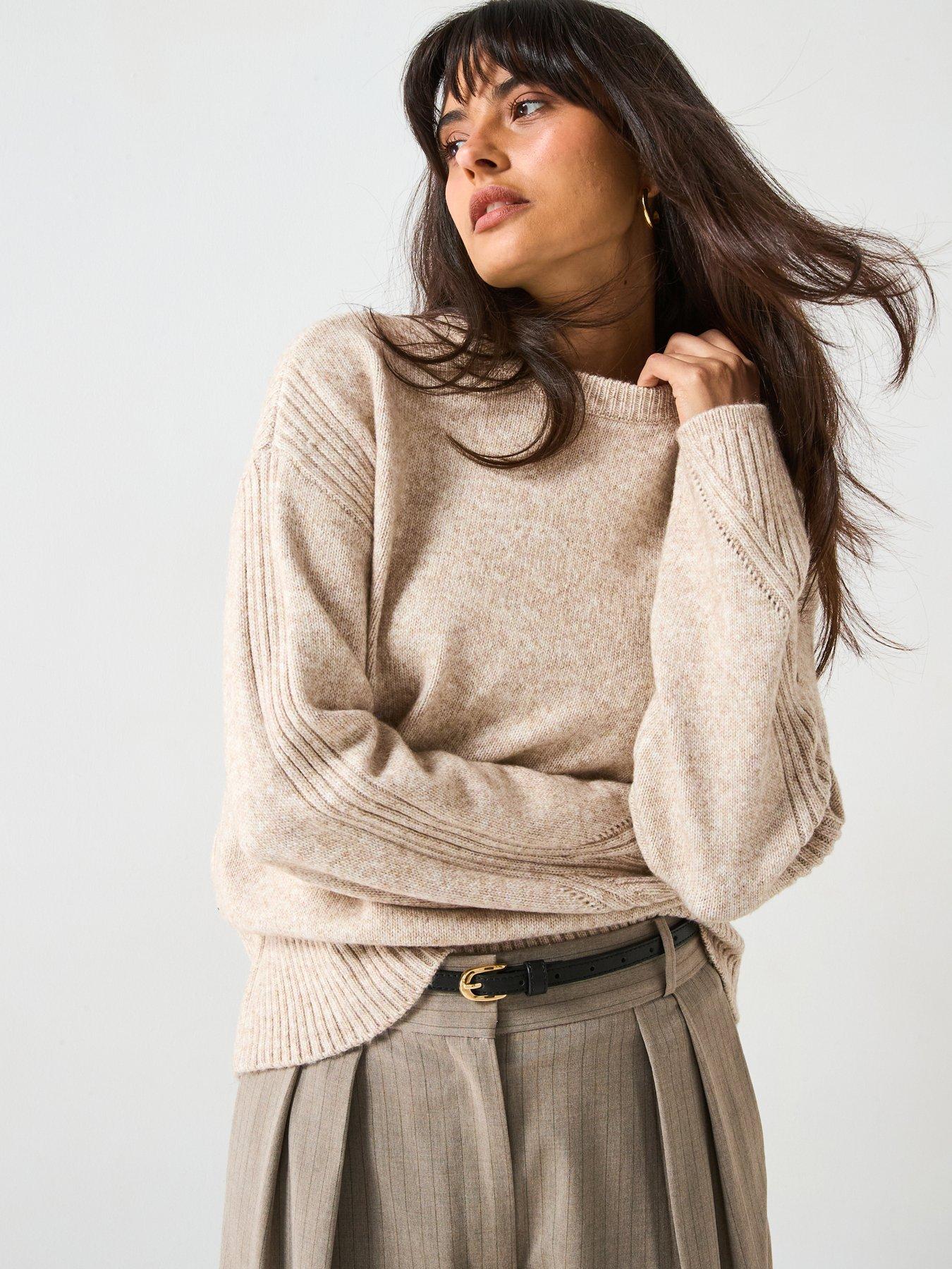 undefined Crew Neck Rib Detail Jumper