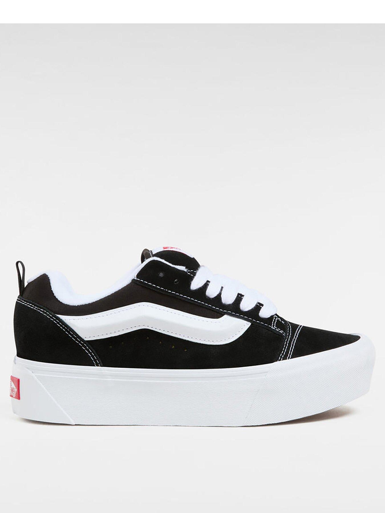  image of vans-womens-knu-skool-stack-trainers-blackwhite