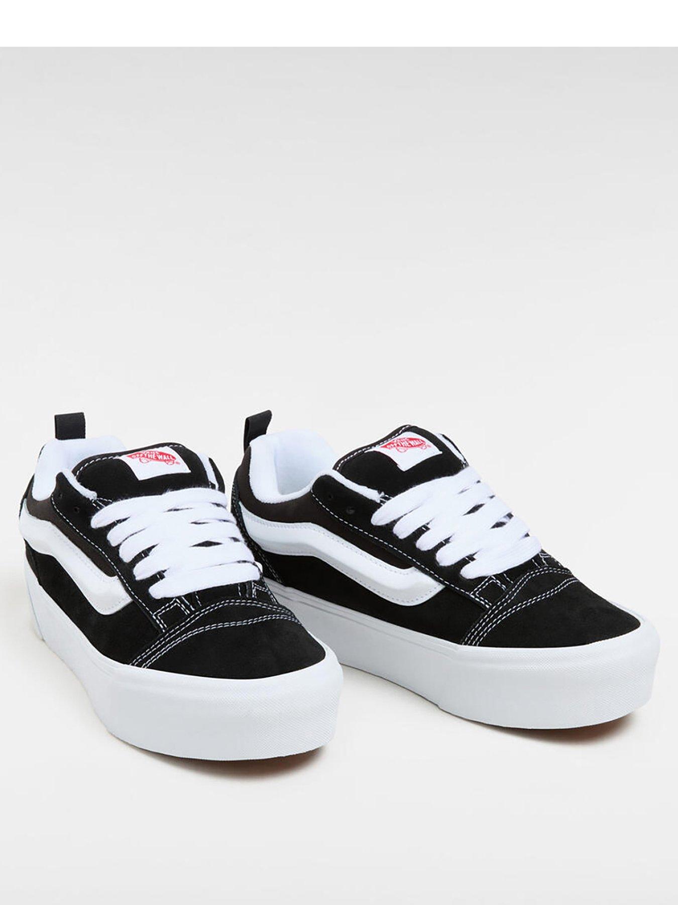  image of vans-womens-knu-skool-stack-trainers-blackwhite