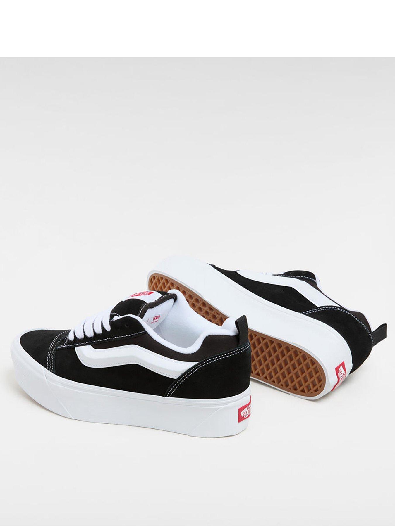  image of vans-womens-knu-skool-stack-trainers-blackwhite