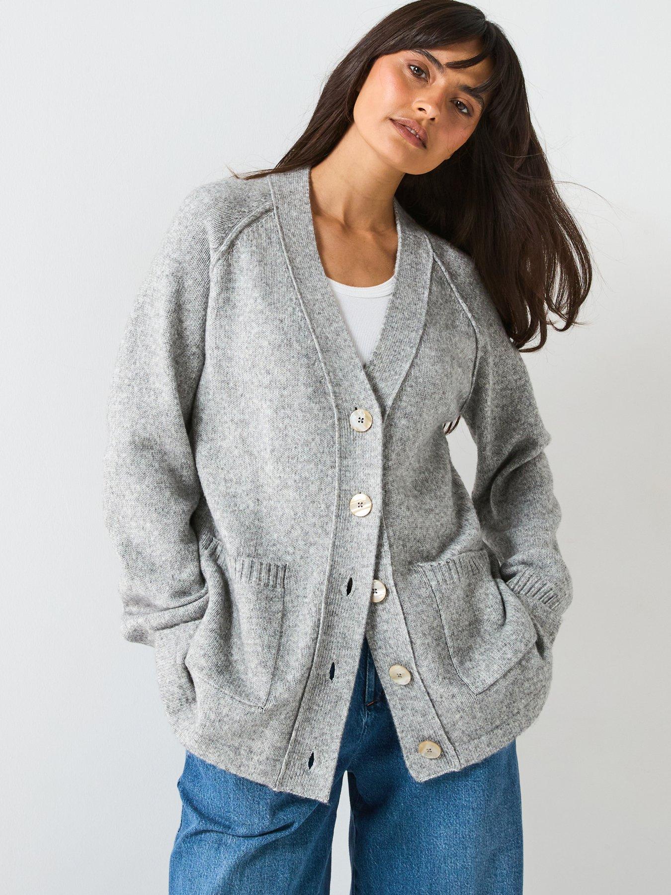 undefined Relaxed Seam Detail Cardigan