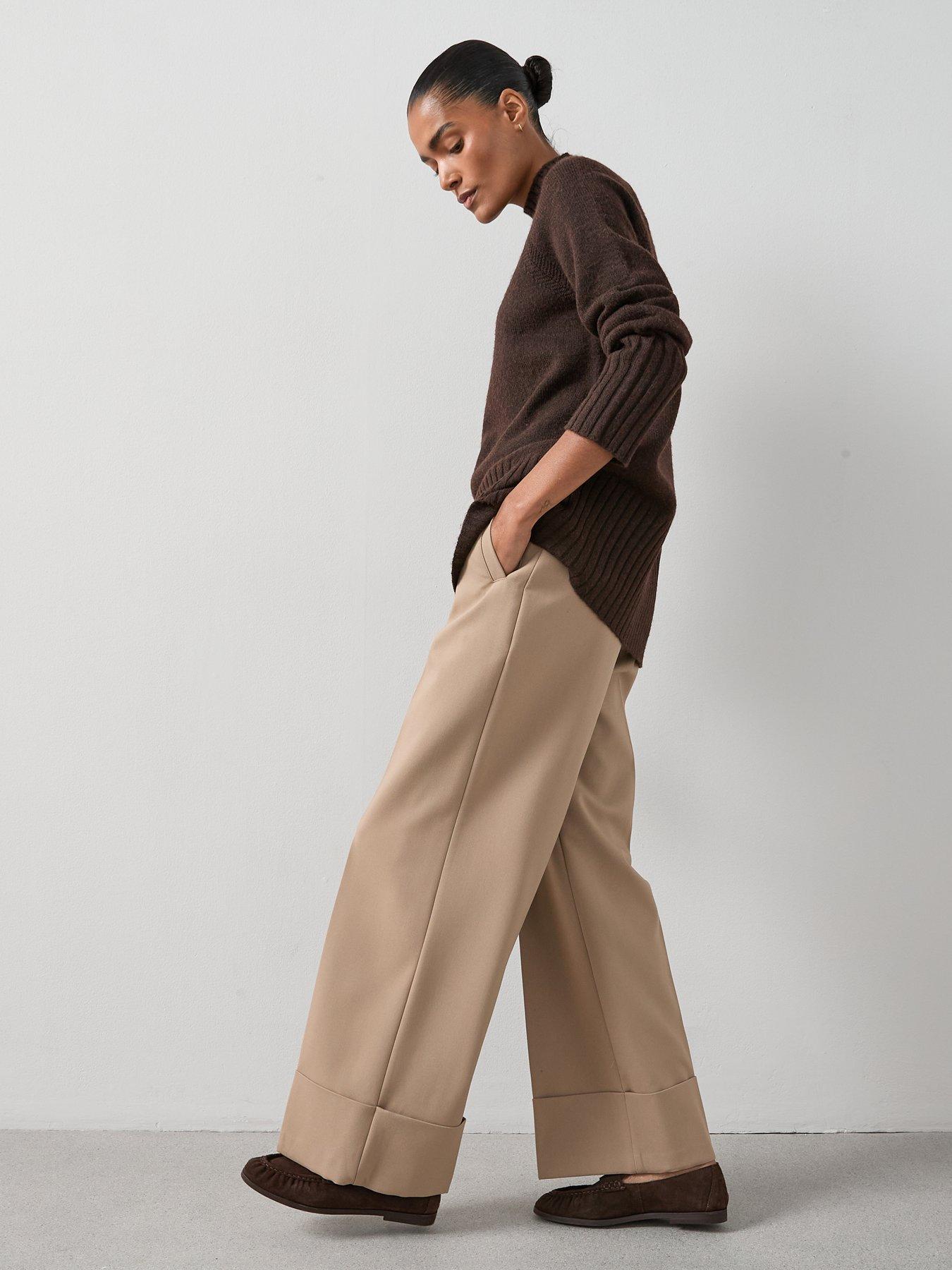 Image 5 of 7 of The Very Collection Timeless Yarn Longline Funnel Neck Jumper - Brown