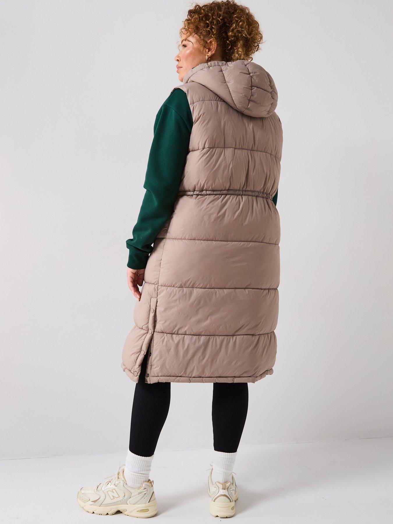 Image 2 of 6 of V by Very Curve Padded Cinched Waist Gilet -&nbsp;Light Brown