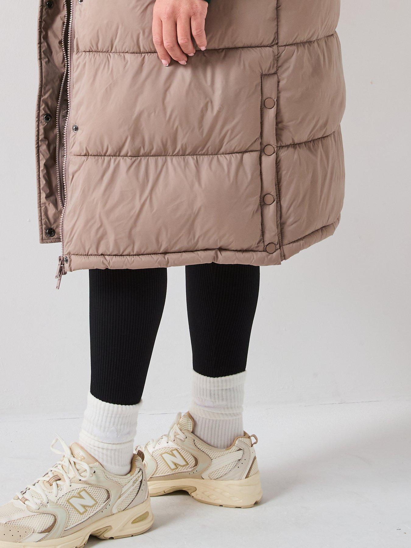 Image 4 of 6 of V by Very Curve Padded Cinched Waist Gilet -&nbsp;Light Brown