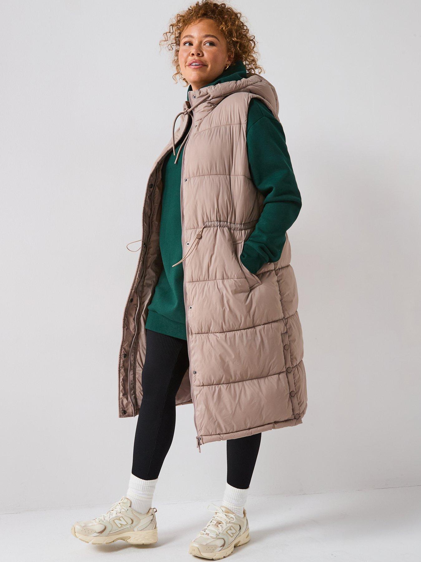 Image 6 of 6 of V by Very Curve Padded Cinched Waist Gilet -&nbsp;Light Brown