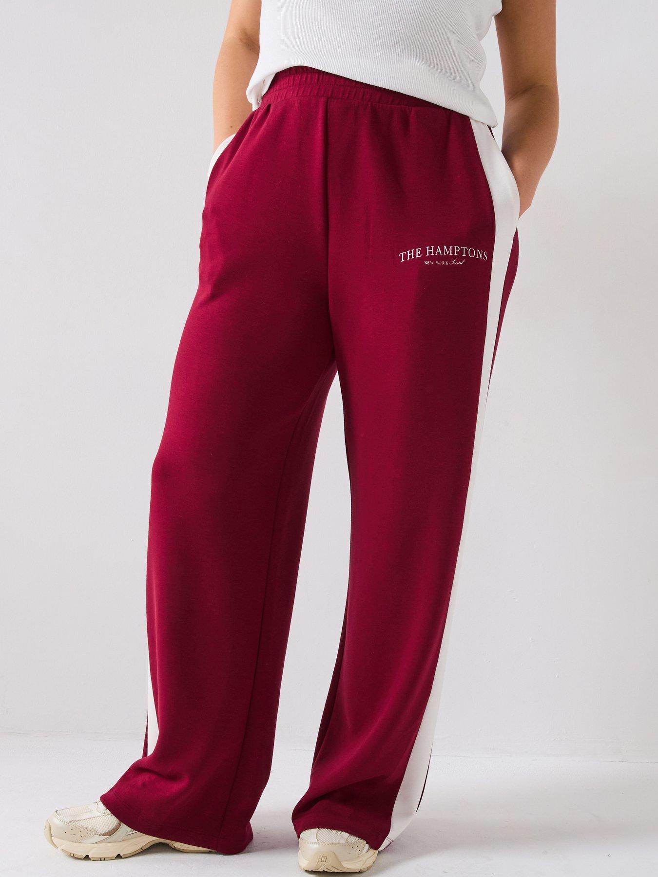 undefined Side Stripe Wide Leg Trousers - Red